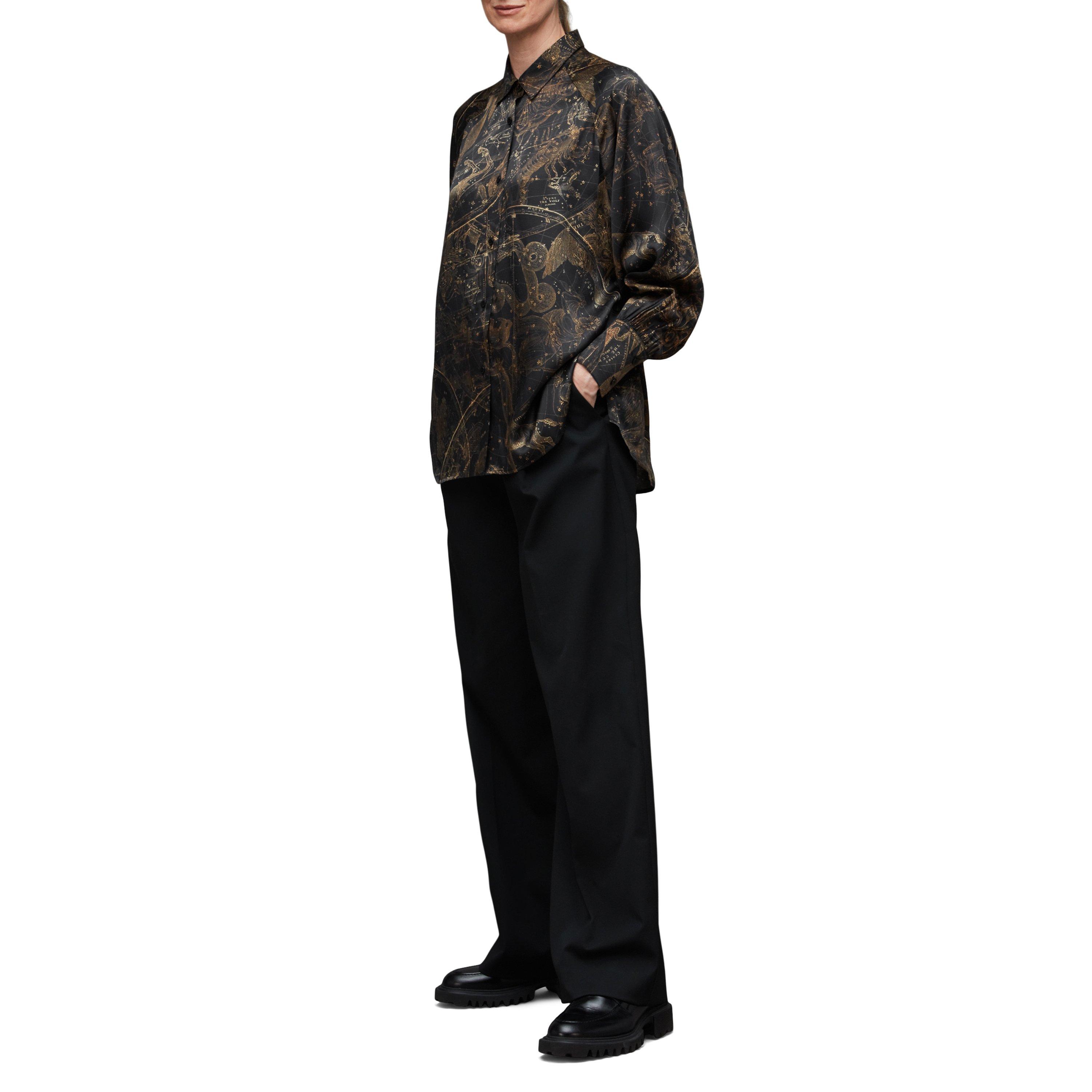 gold - AllSaints - Women's Oana Long-Sleeve Patterned Shirt - 3