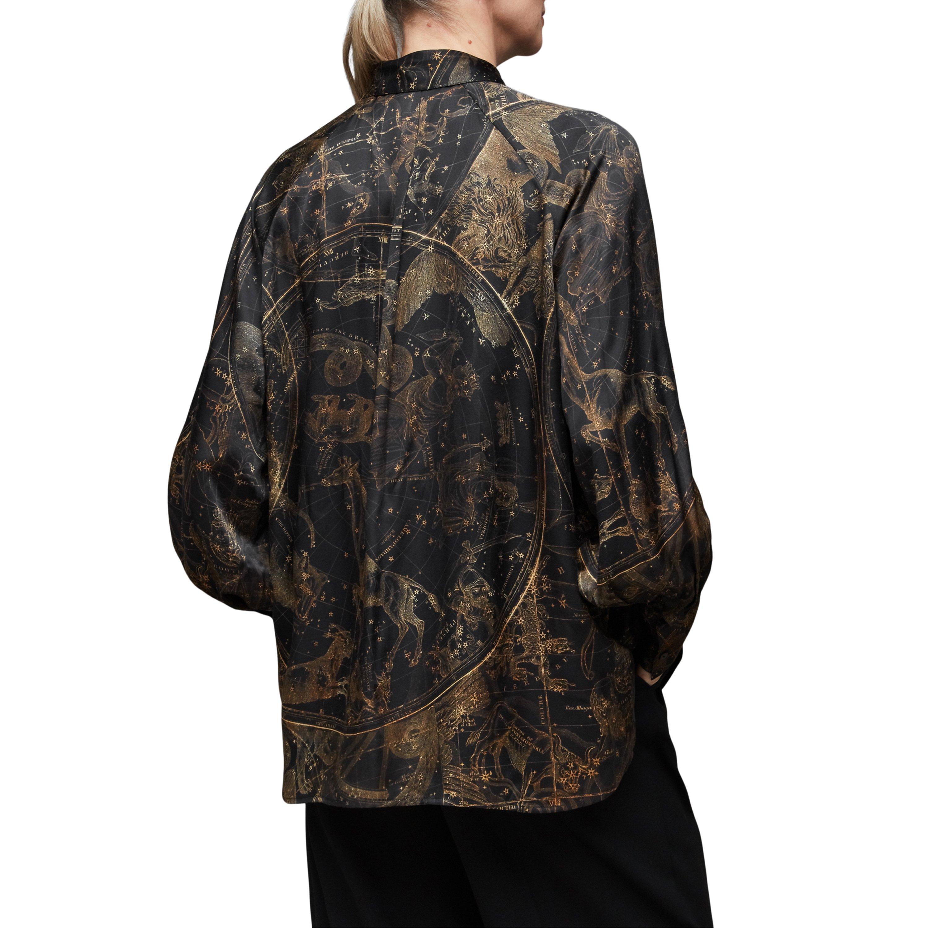 gold - AllSaints - Women's Oana Long-Sleeve Patterned Shirt - 4