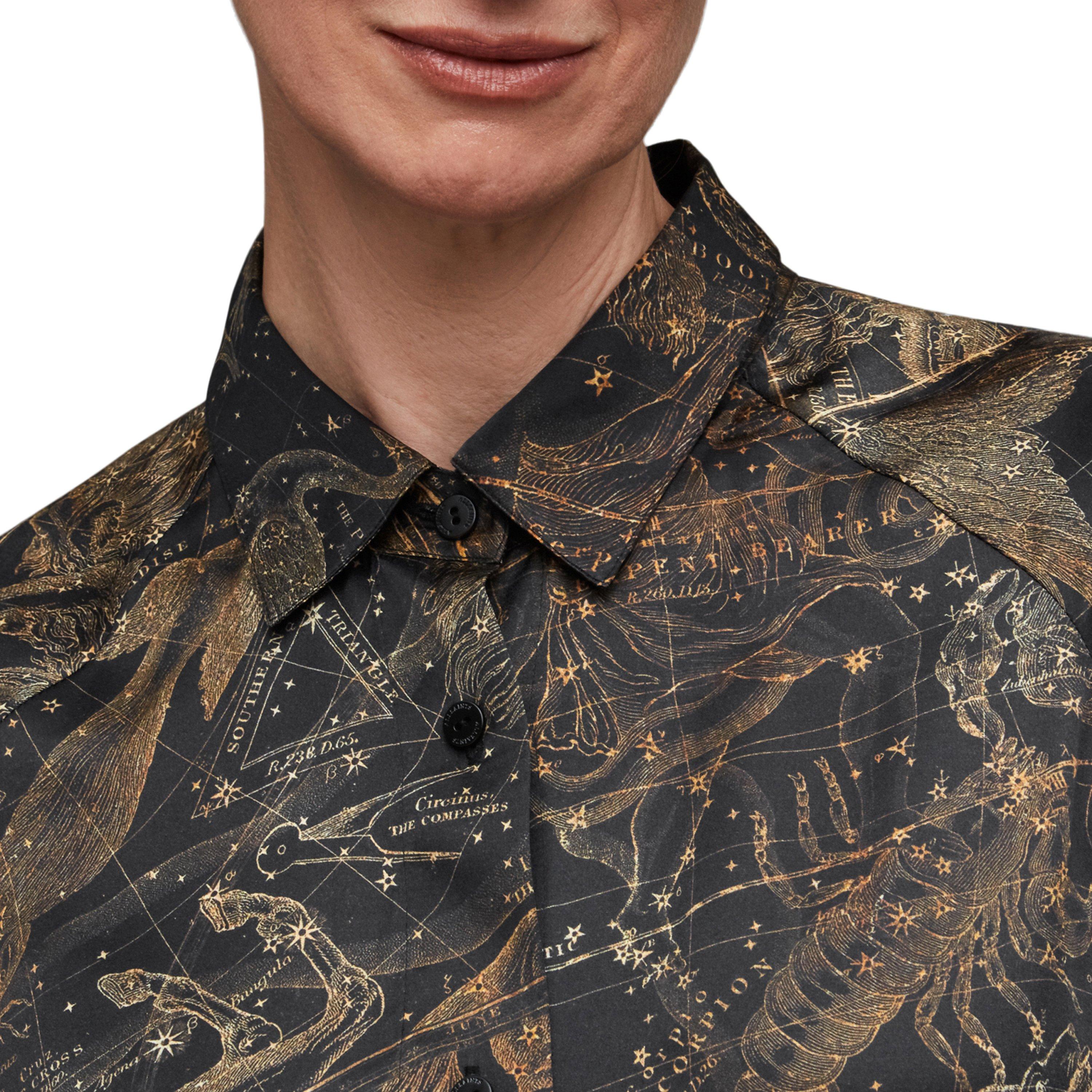 gold - AllSaints - Women's Oana Long-Sleeve Patterned Shirt - 5