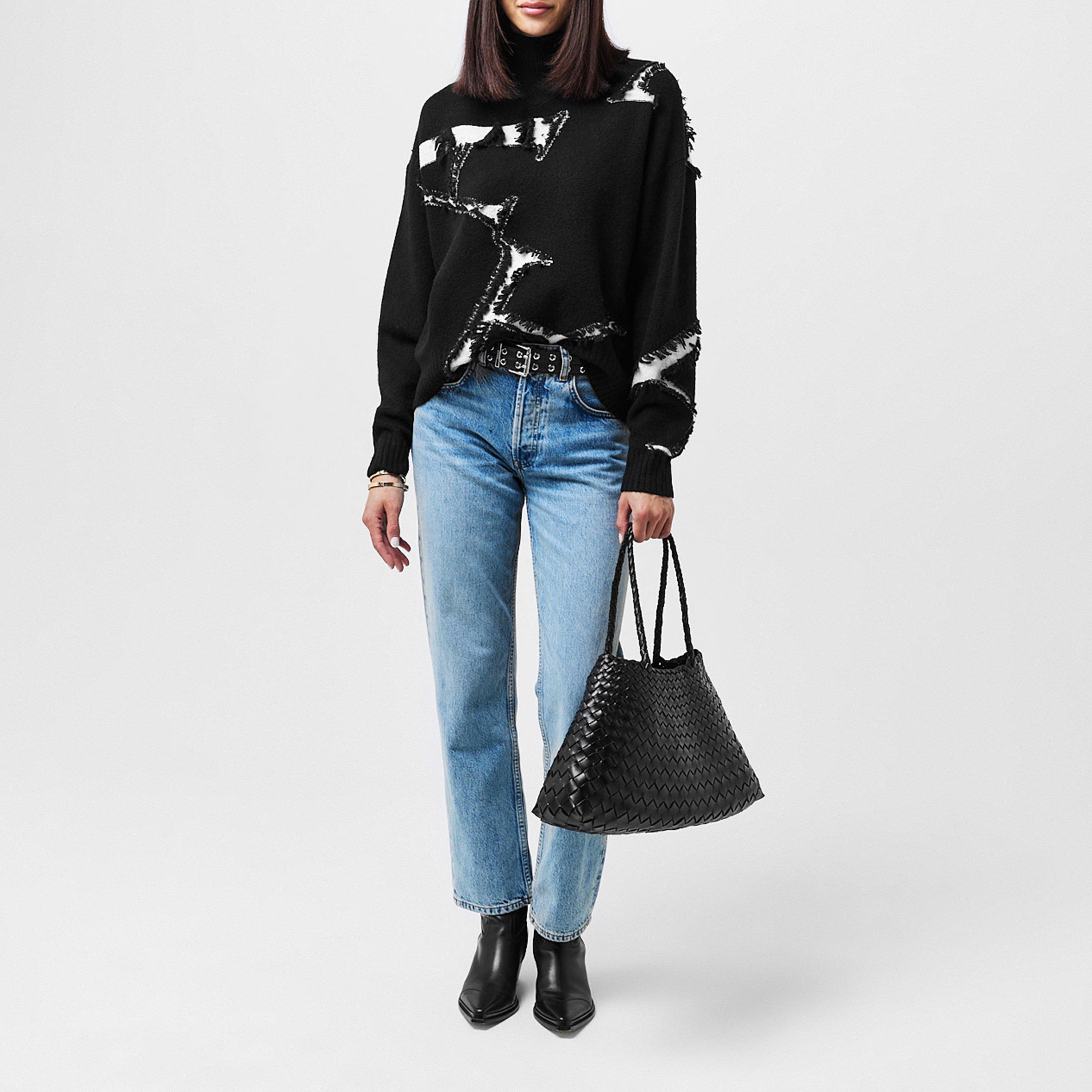 White/Black - AllSaints - Women's A Star Crew Neck Jumper - 5