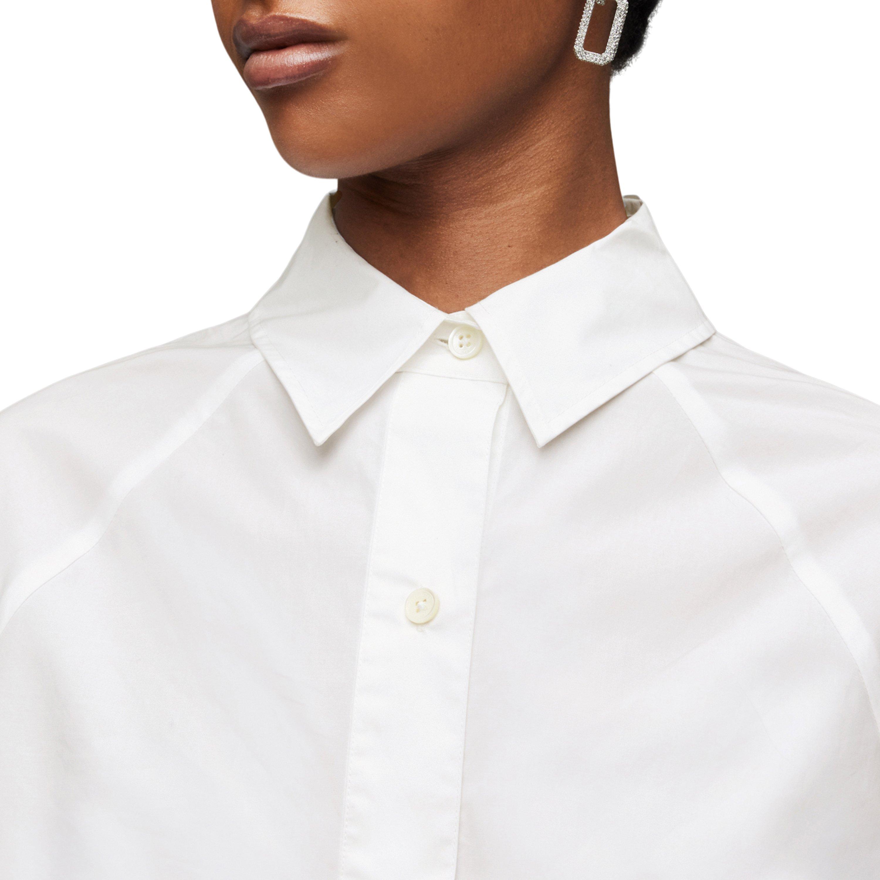 chalk white - AllSaints - Evie Oversized Logo Printed Shirt - 6