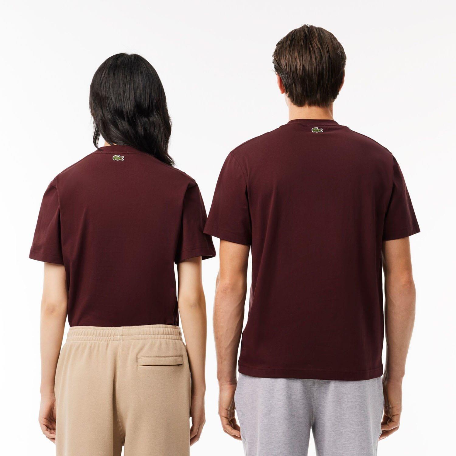 Red Maroon - Lacoste - Signature Print Cotton T-Shirt - 2