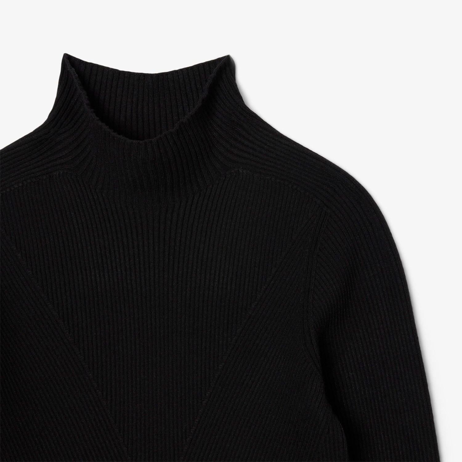 Black - Lacoste - High Neck 3D Rib Knit Sweater - 6