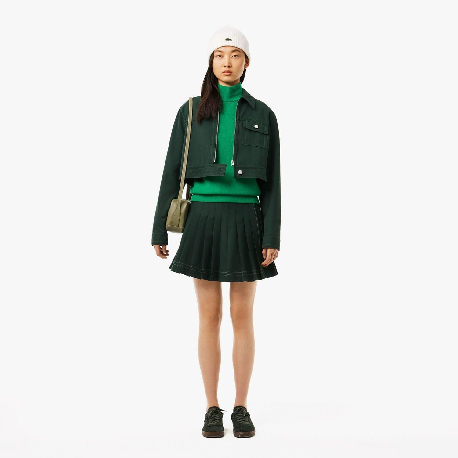 Green - Lacoste - Relaxed Fit Carded Wool High Neck Sweater - 3