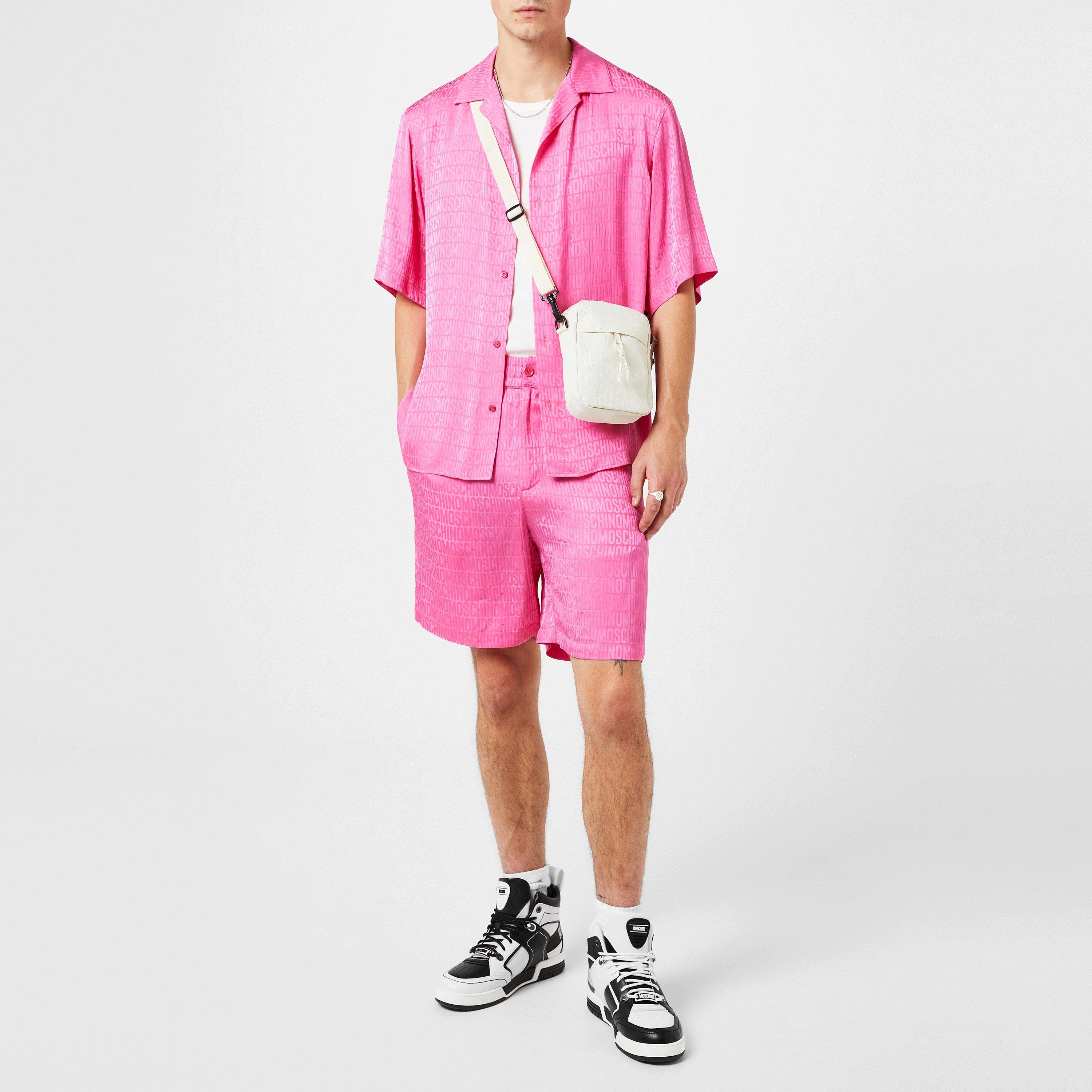 Fuchsia - Moschino - Monogram Bermuda Shorts - 2