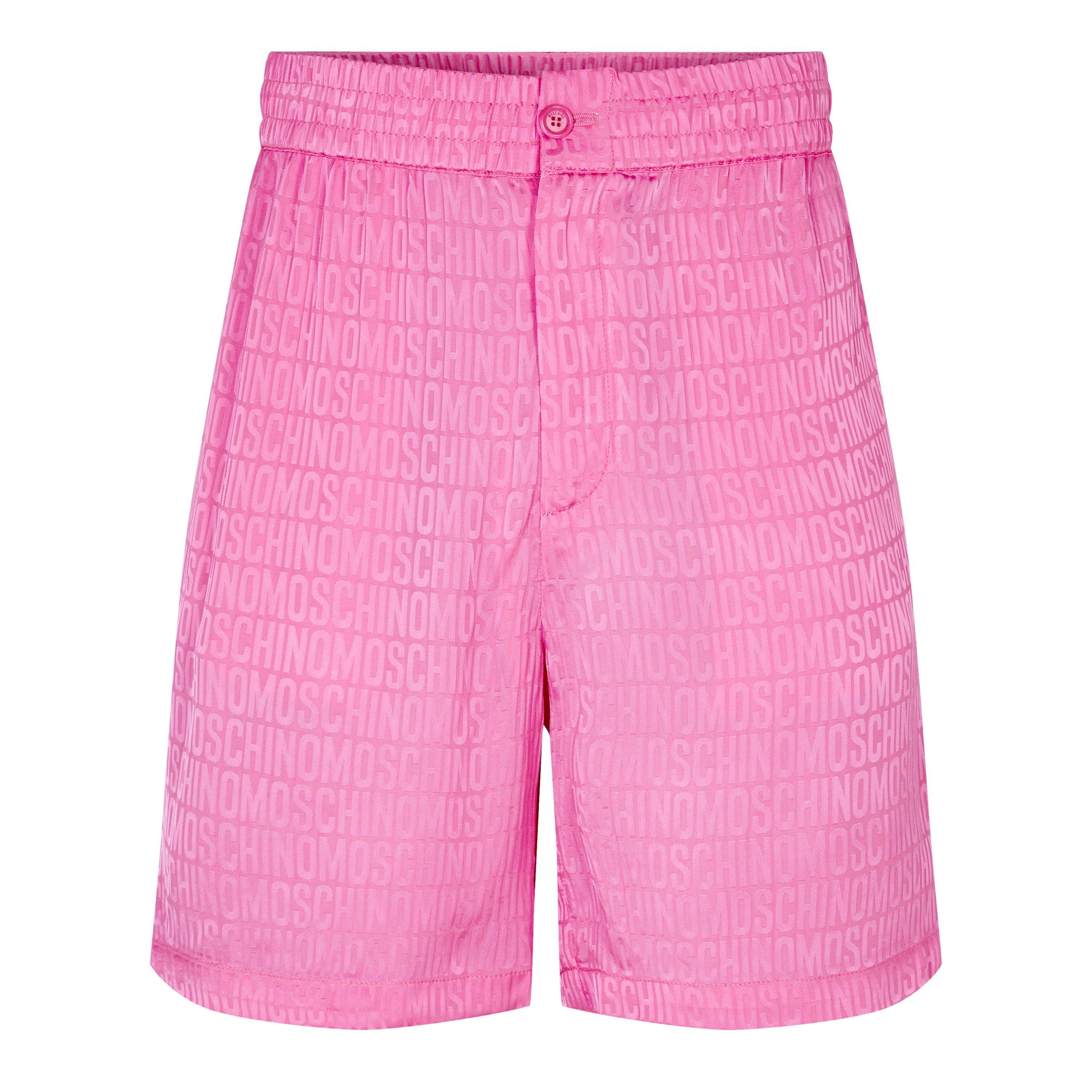 Fuchsia - Moschino - Monogram Bermuda Shorts - 4