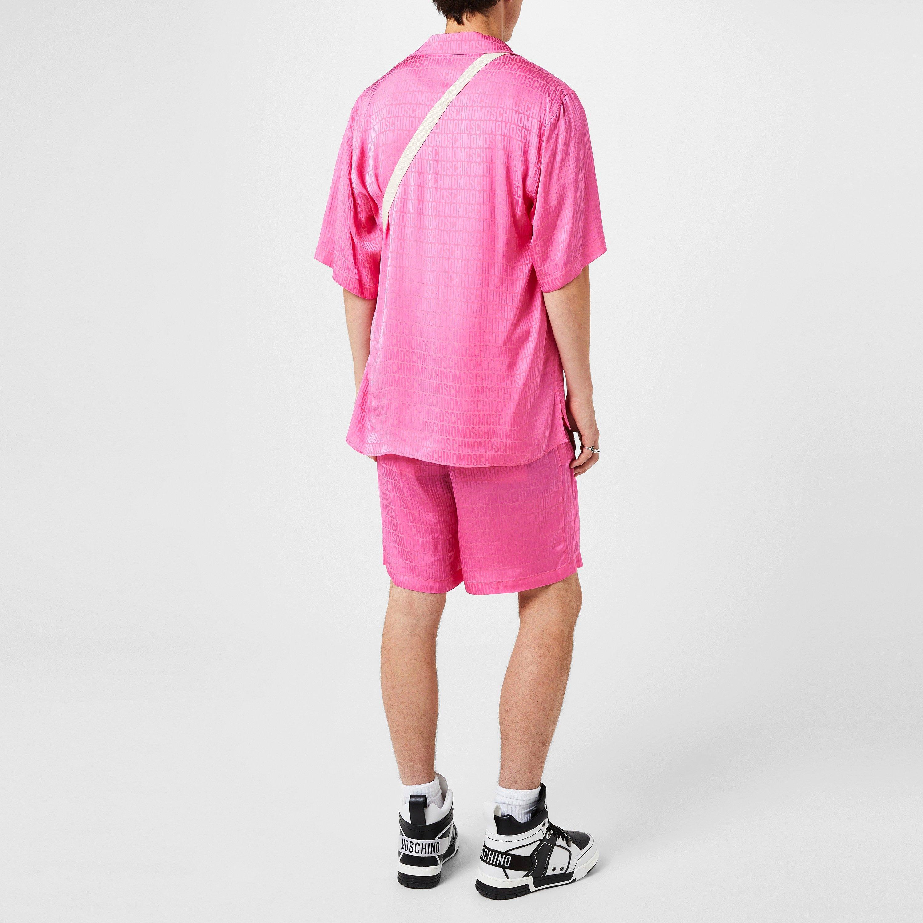 Fuchsia - Moschino - Monogram Bermuda Shorts - 3