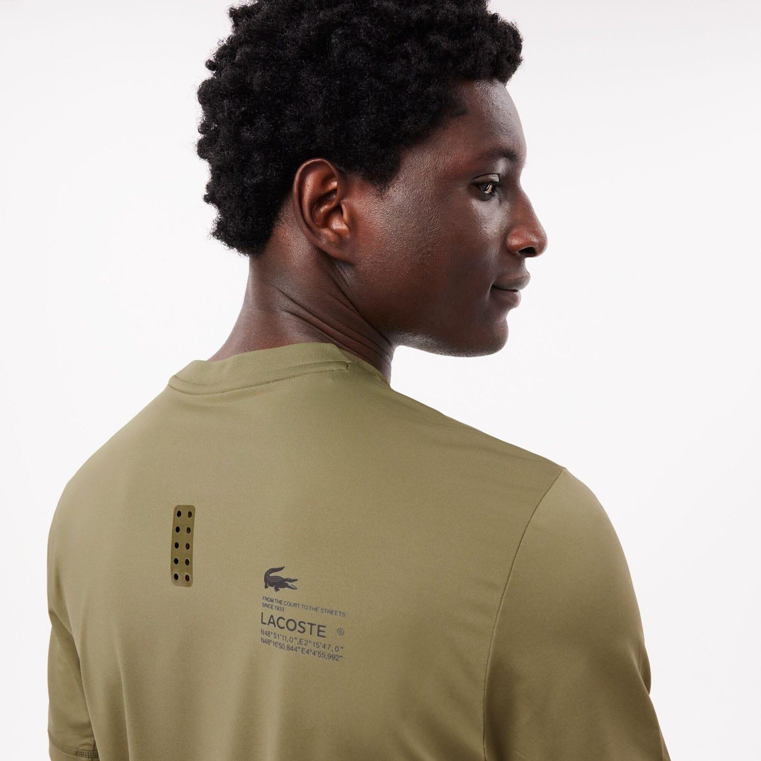 Khaki - Lacoste - Slim Fit Stretch Jersey Sport T-Shirt - 5