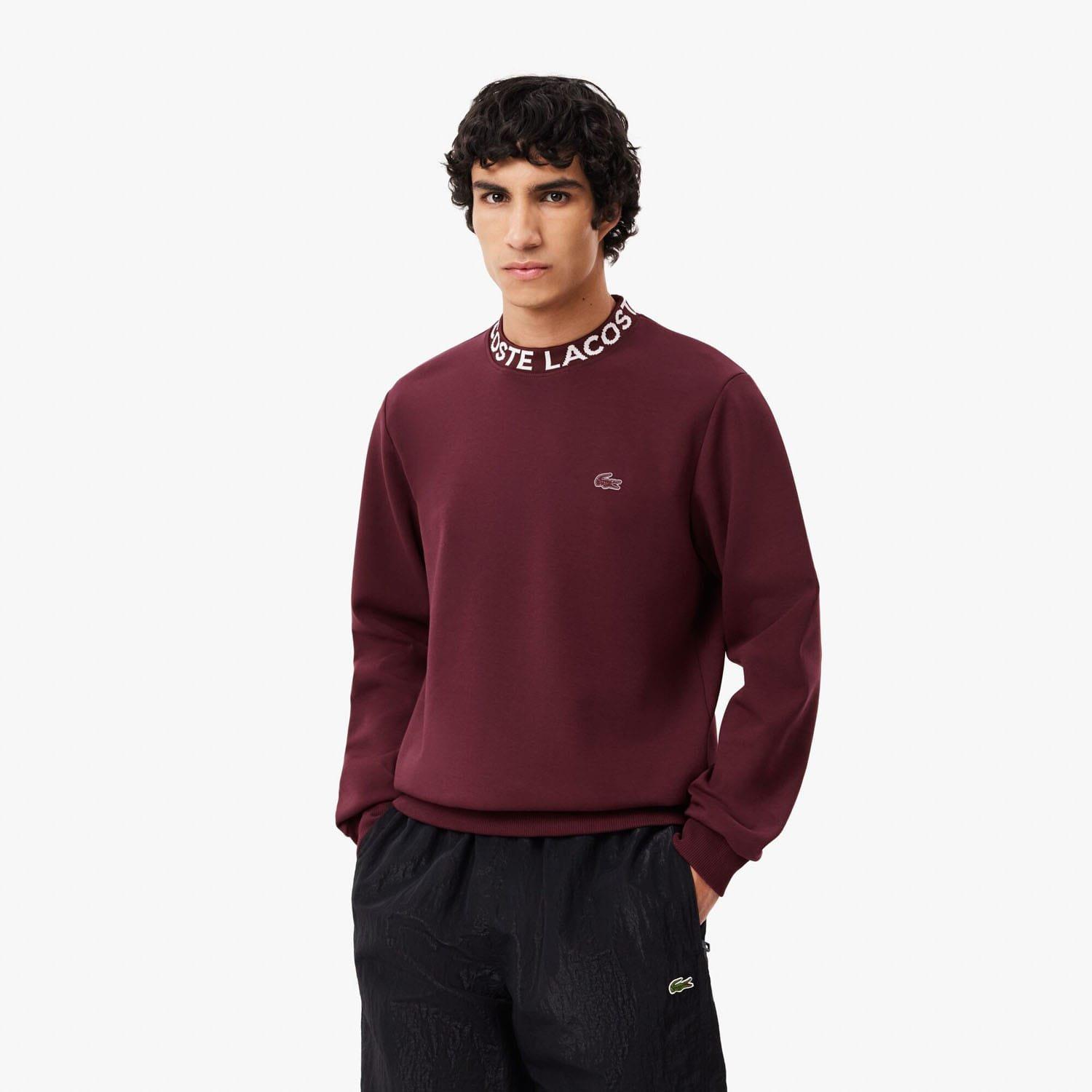 Red Maroon - Lacoste - Logo Crewneck Sweatshirt - 1