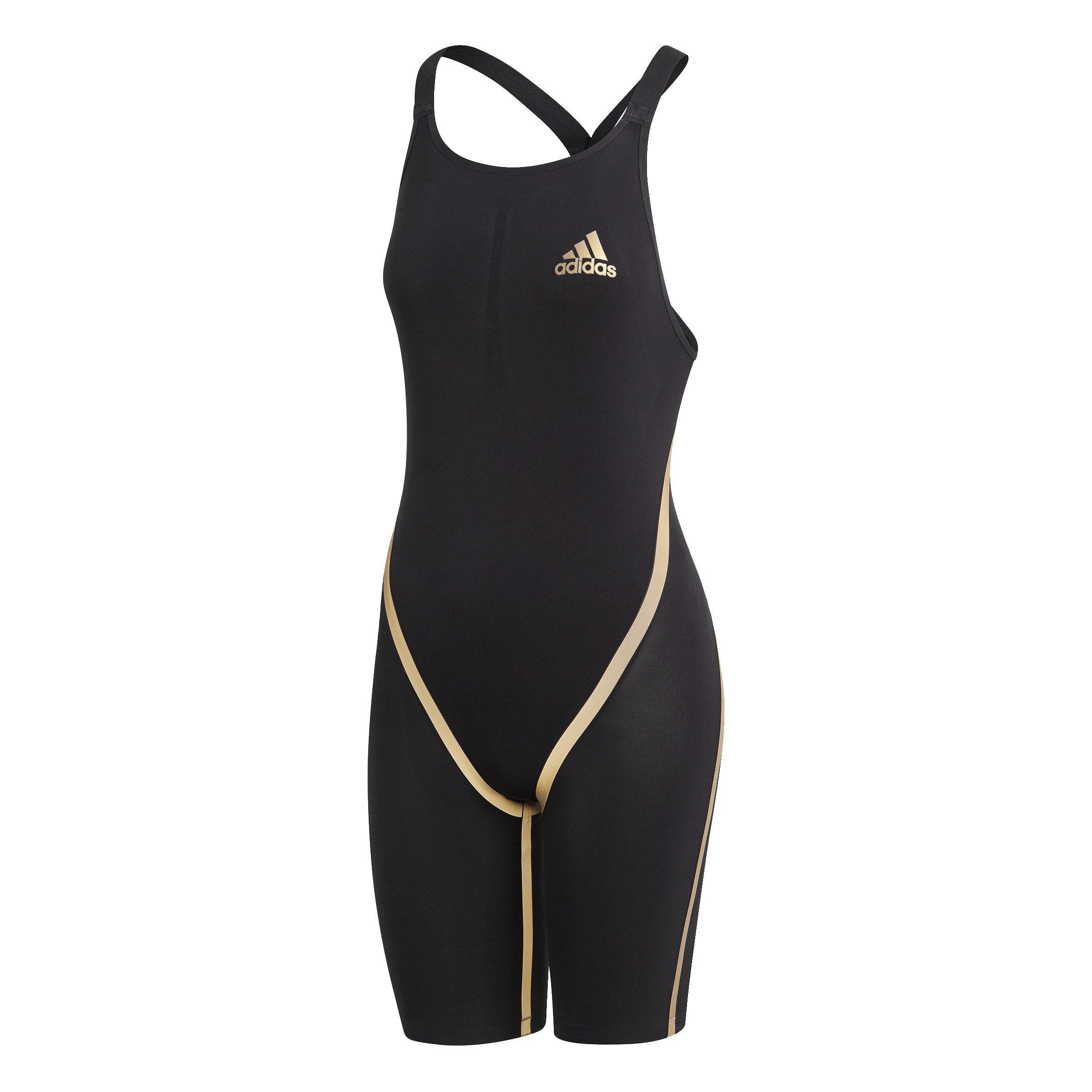 Sort/Guldmt - adidas - Adizero Closed-Back Swimsuit Womens - 1
