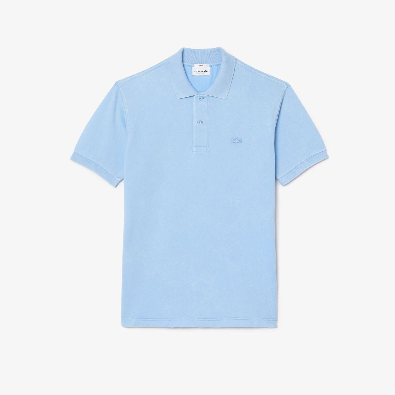 Light Blue - Lacoste - Classic Fit L.12.12 Washed Effect Polo Shirt - 4
