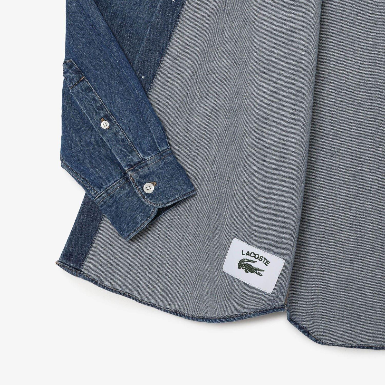 Blue - Lacoste - Regular Fit Denim Shirt - 4