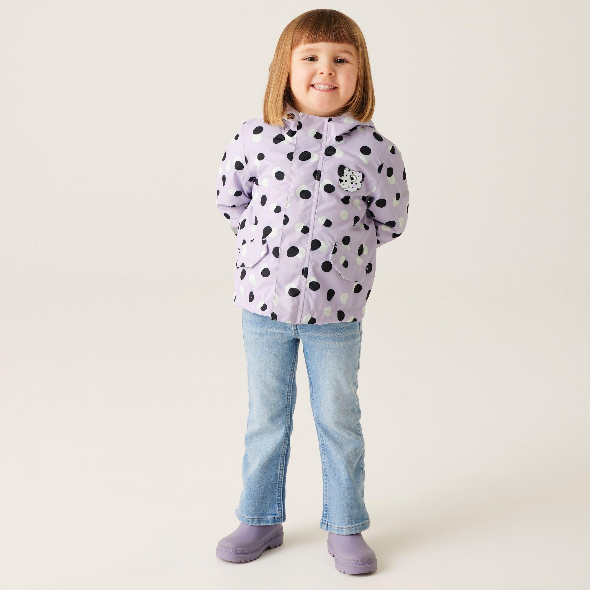 Brown - Regatta - Unisex Kids Animal Rainy Day Waterproof Insulated Jacket - 3