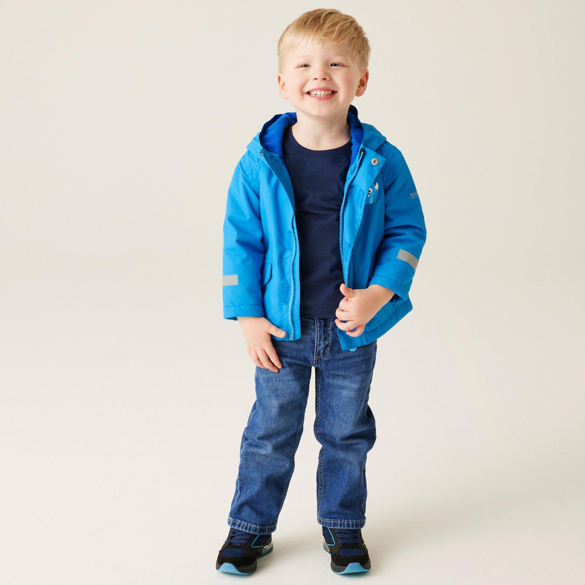 Blue - Regatta - Unisex Kids Animal Rainy Day Waterproof Insulated Jacket - 3