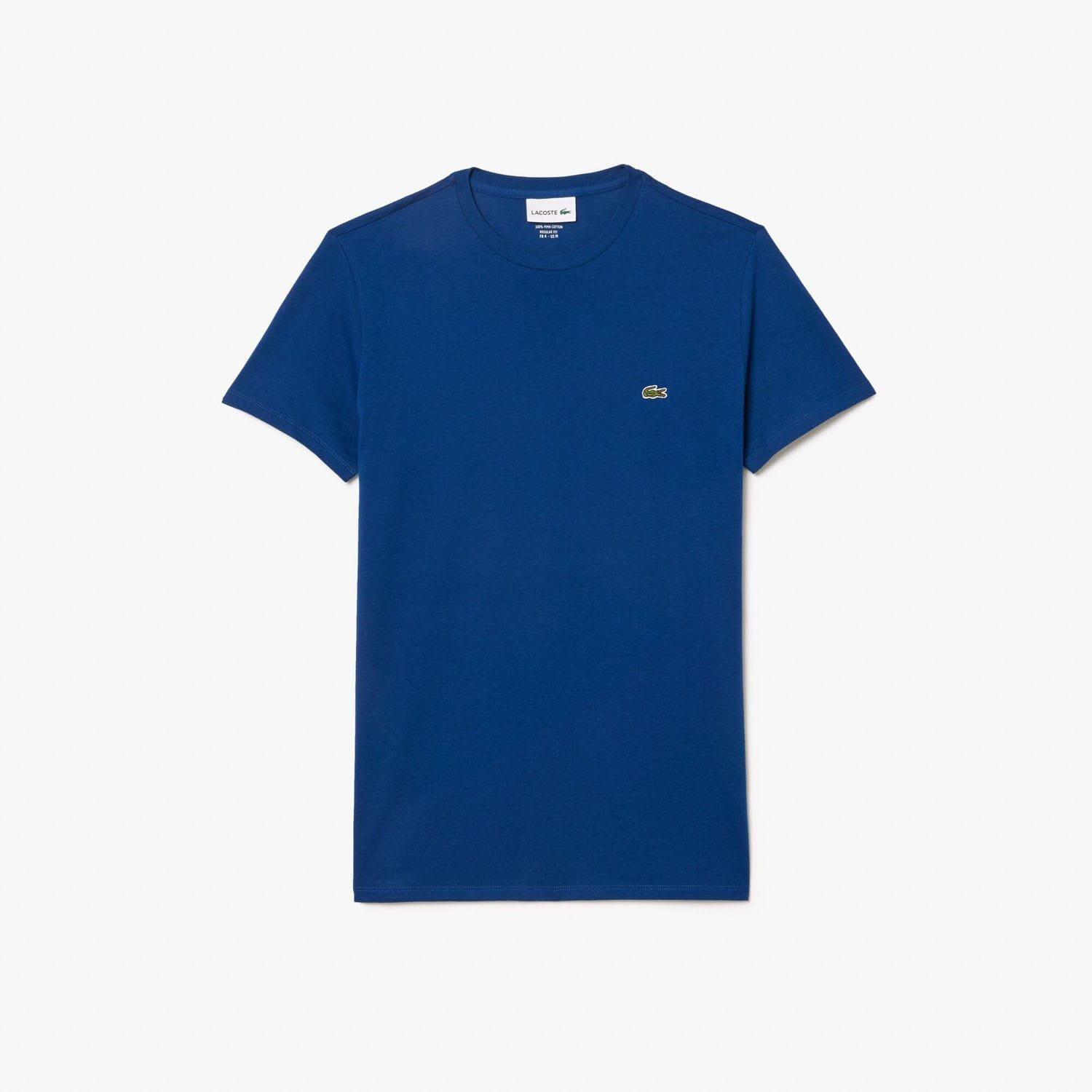 Blue - Lacoste - Cotton Pima T-Shirt - 4