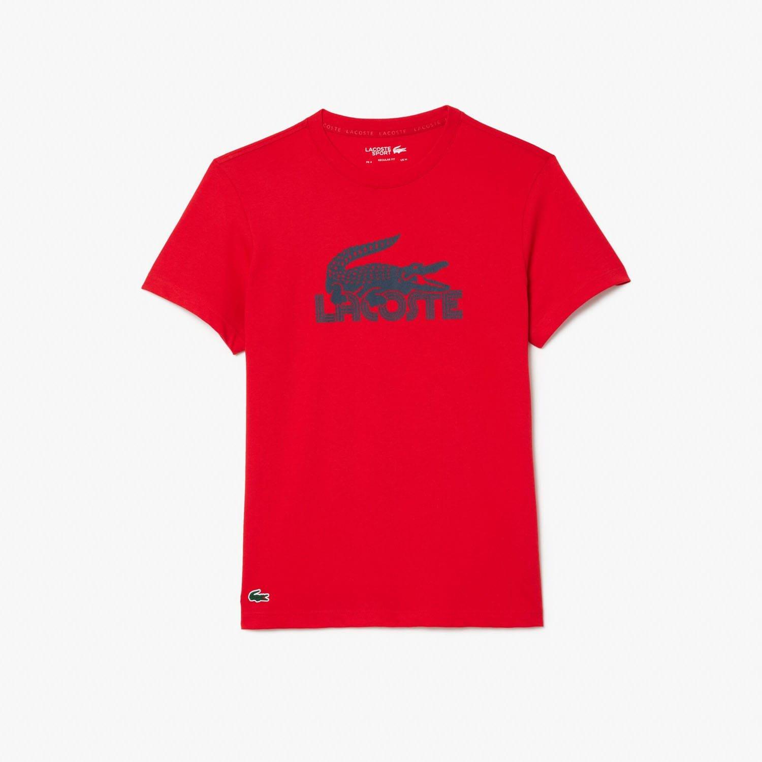 Red Blue - Lacoste - Ultra Dry Cotton Sport T-Shirt - 4