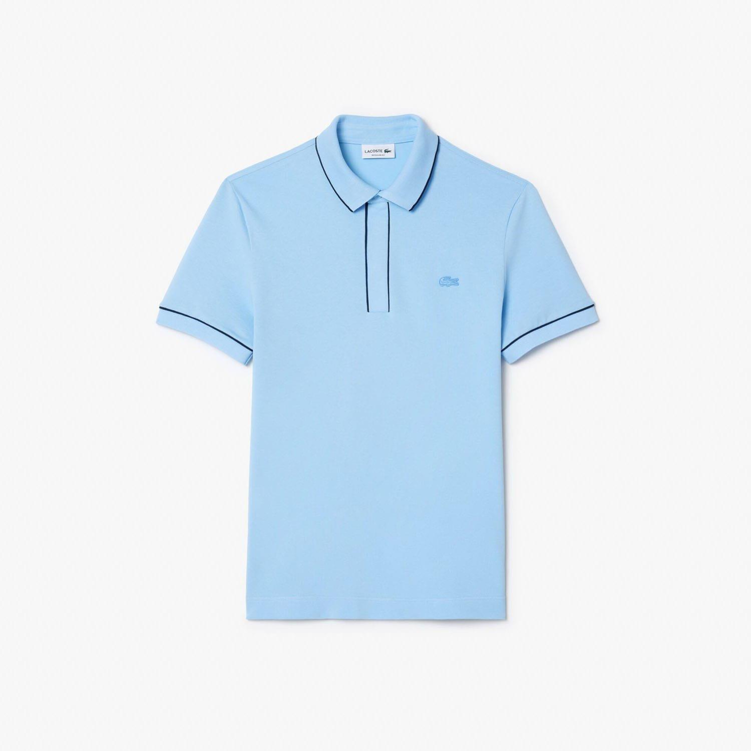 Light Blue - Lacoste - Regular Fit Paris Stretch Piqu¿ Polo Shirt - 4