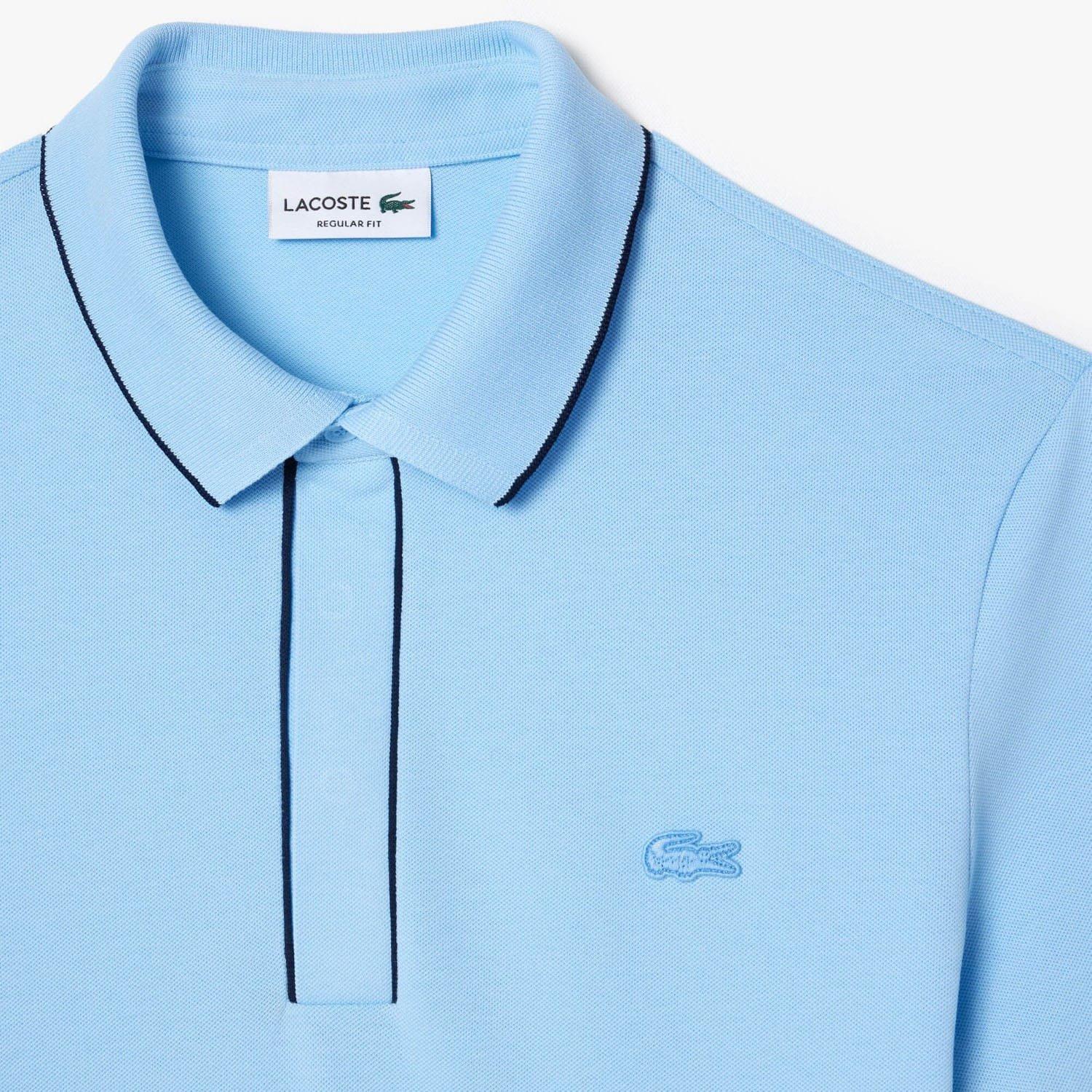 Light Blue - Lacoste - Regular Fit Paris Stretch Piqu¿ Polo Shirt - 5