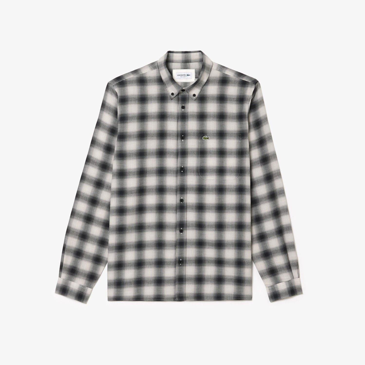 Black-White - Lacoste - Regular Fit Flannel Shirt - 3