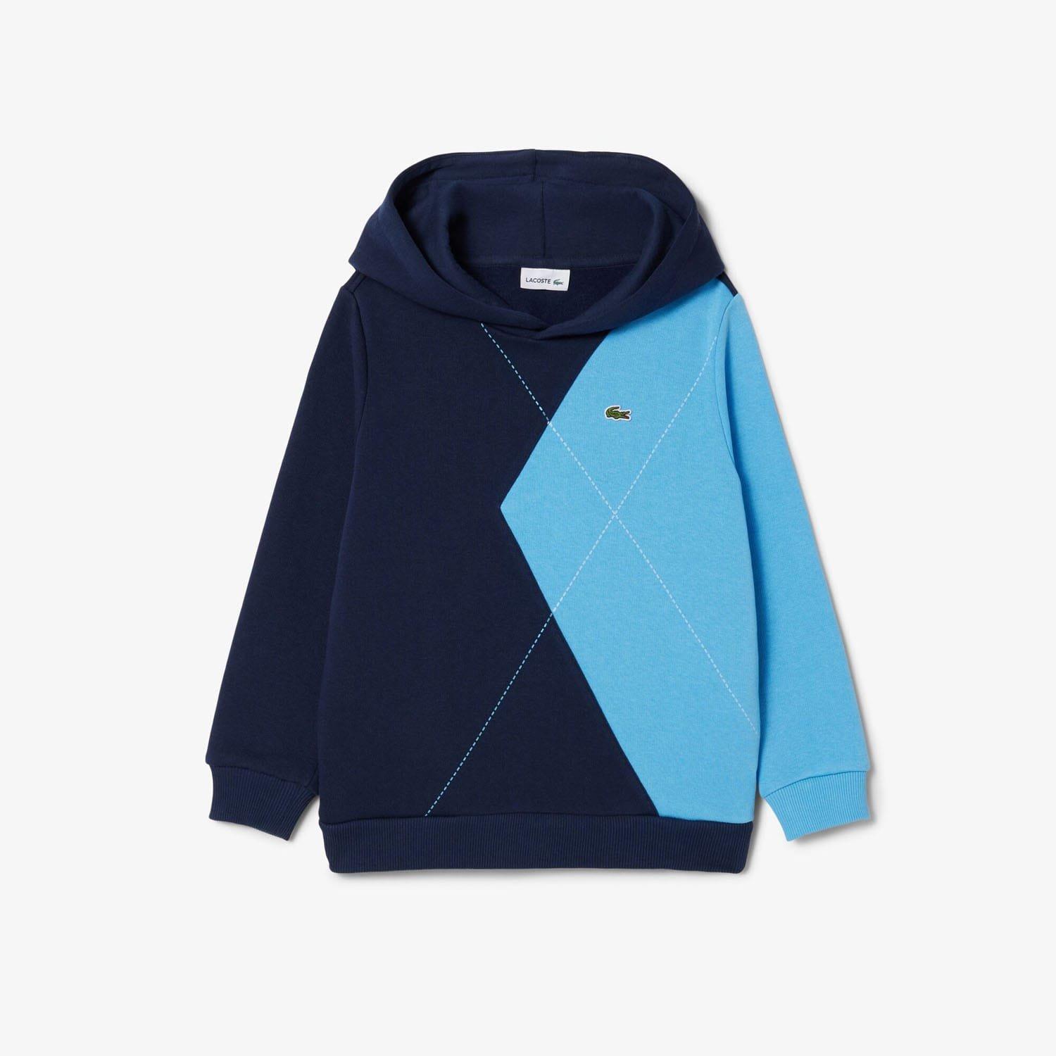 Navy - Lacoste - Argyle Motif Hoodie - 4