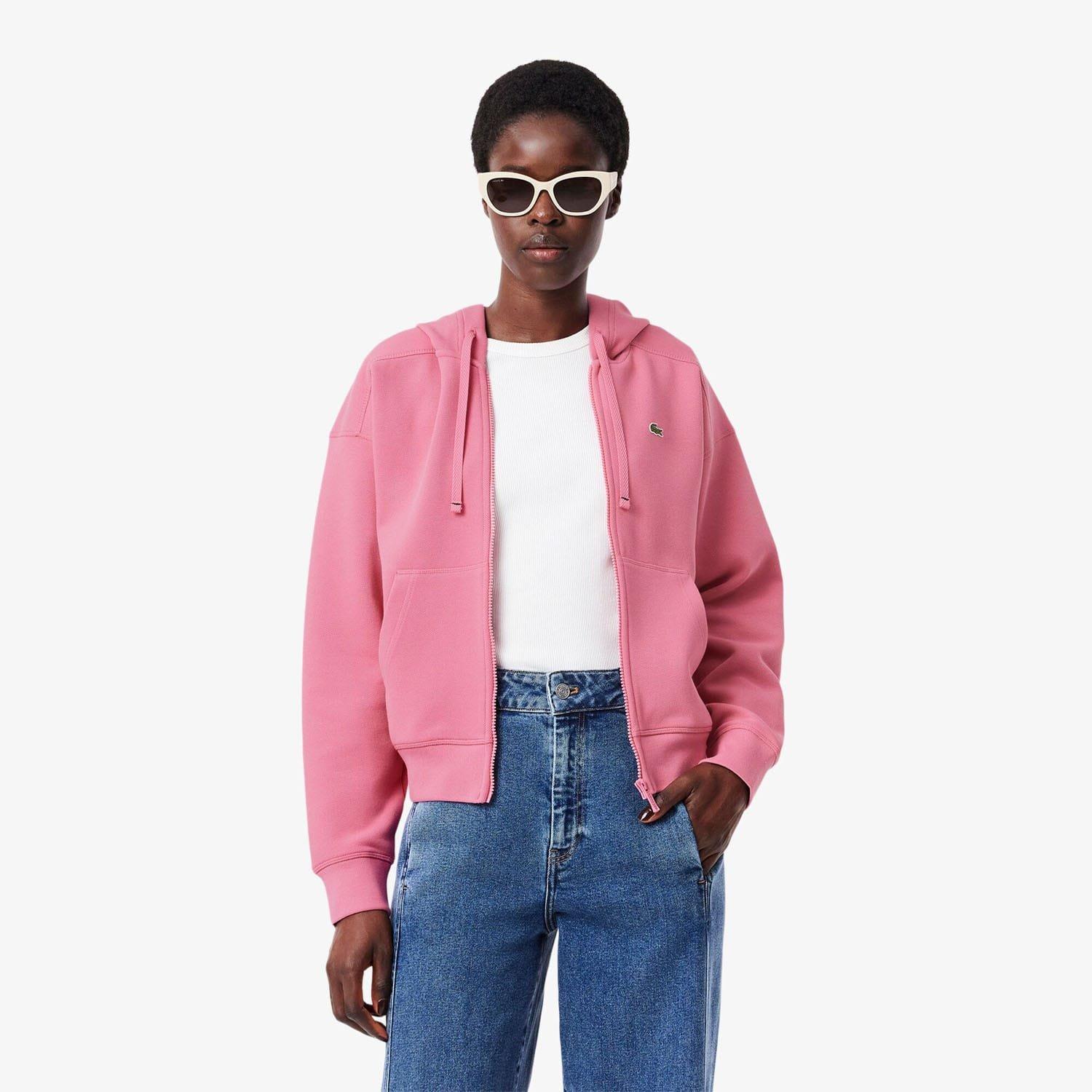 Pink - Lacoste - Zip-Up Piqu¿ Hoodie - 1