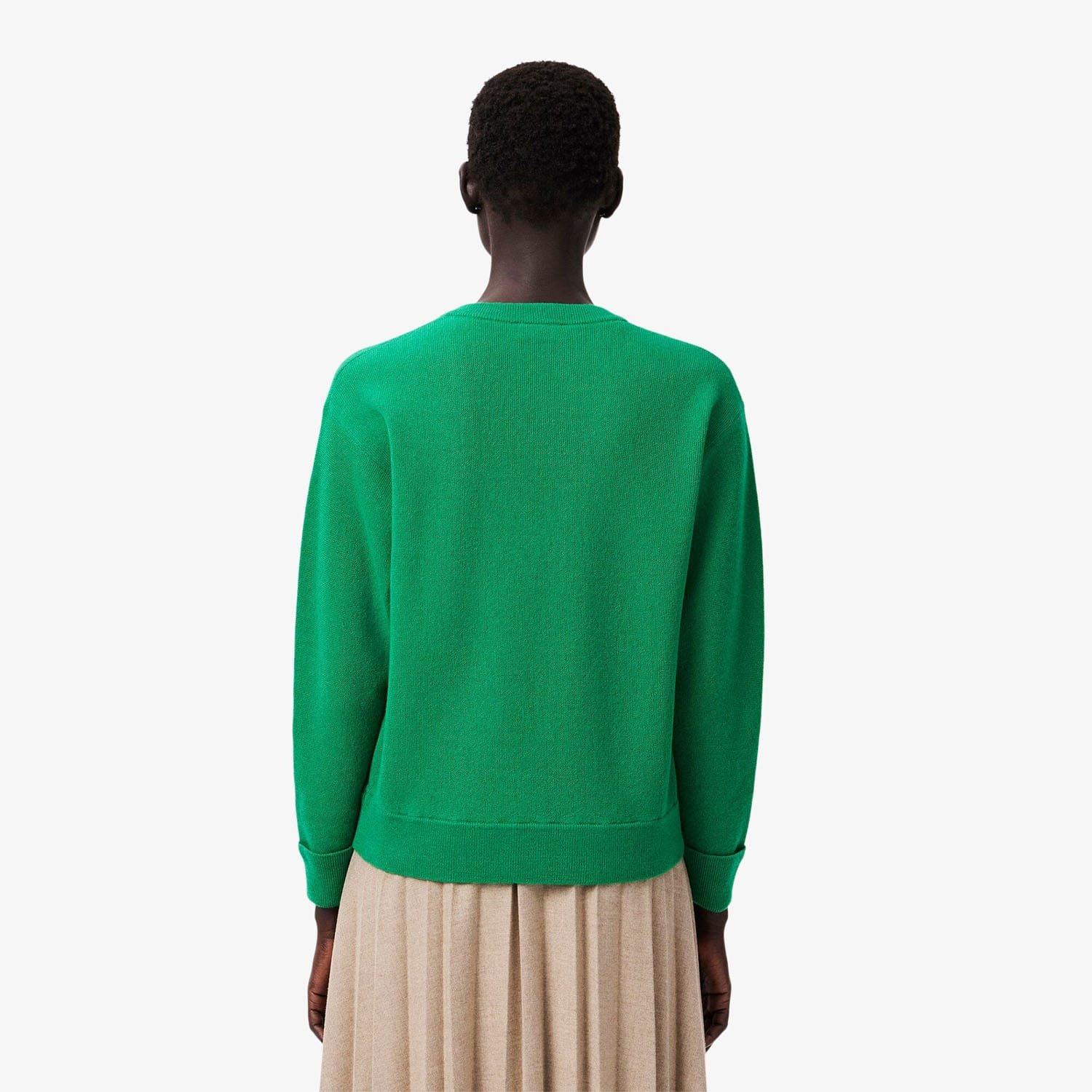 Green - Lacoste - Relaxed Fit Carded Wool Moss Stitch Sweater - 2