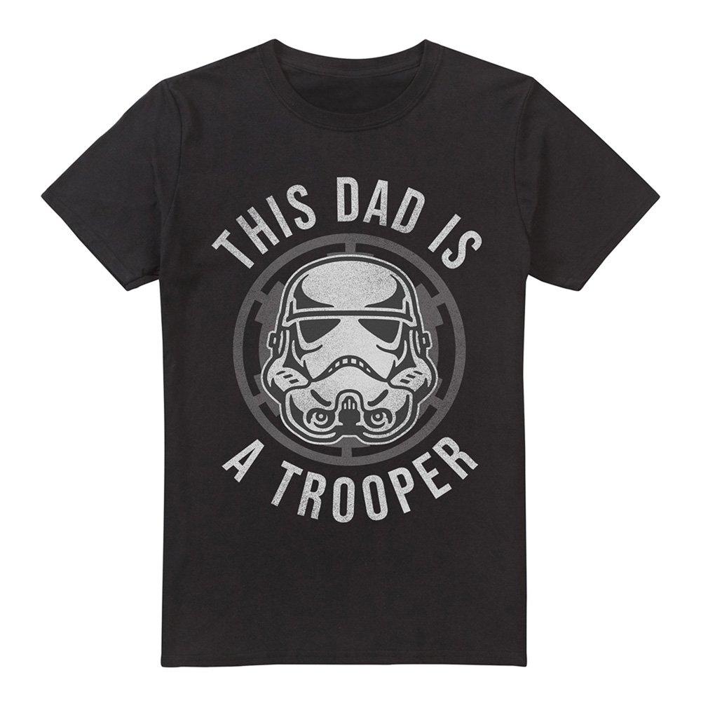 Black - Star Wars - Star Wars FatherS Day Dad Is A Trooper Mens T-Shi - 4