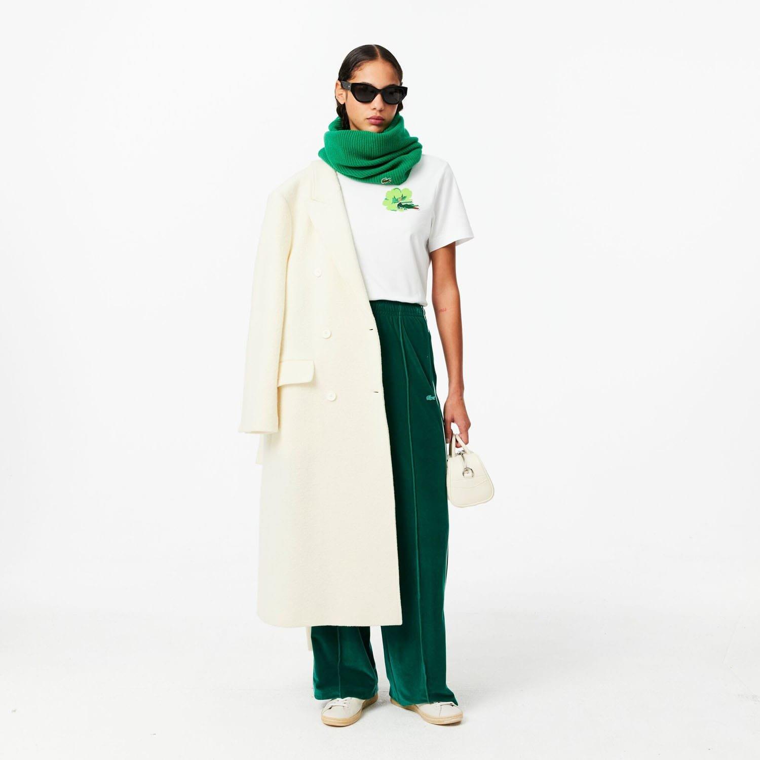 White - Lacoste - Floral Print Cotton T-Shirt - 3