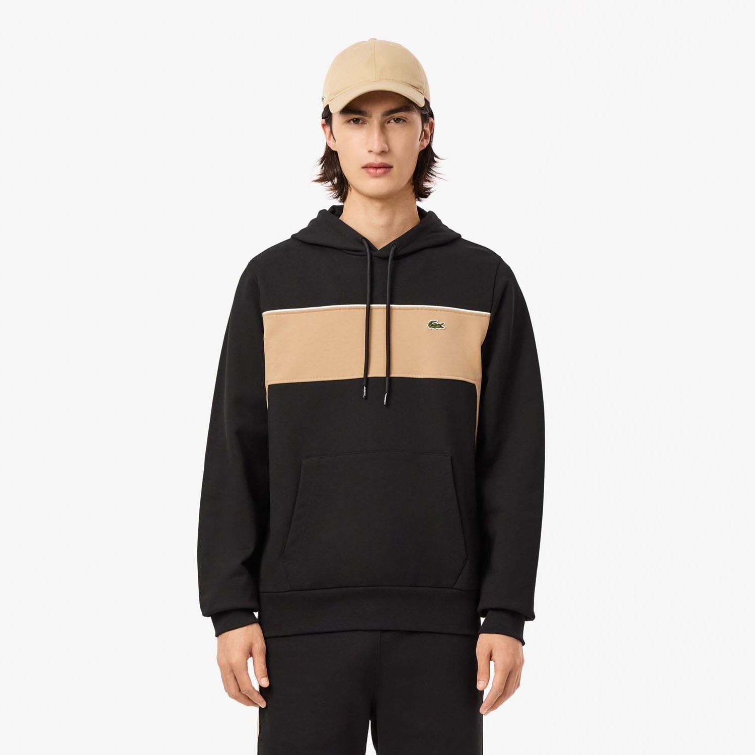 Black - Lacoste - Colour-Block Fleece Hoodie - 1