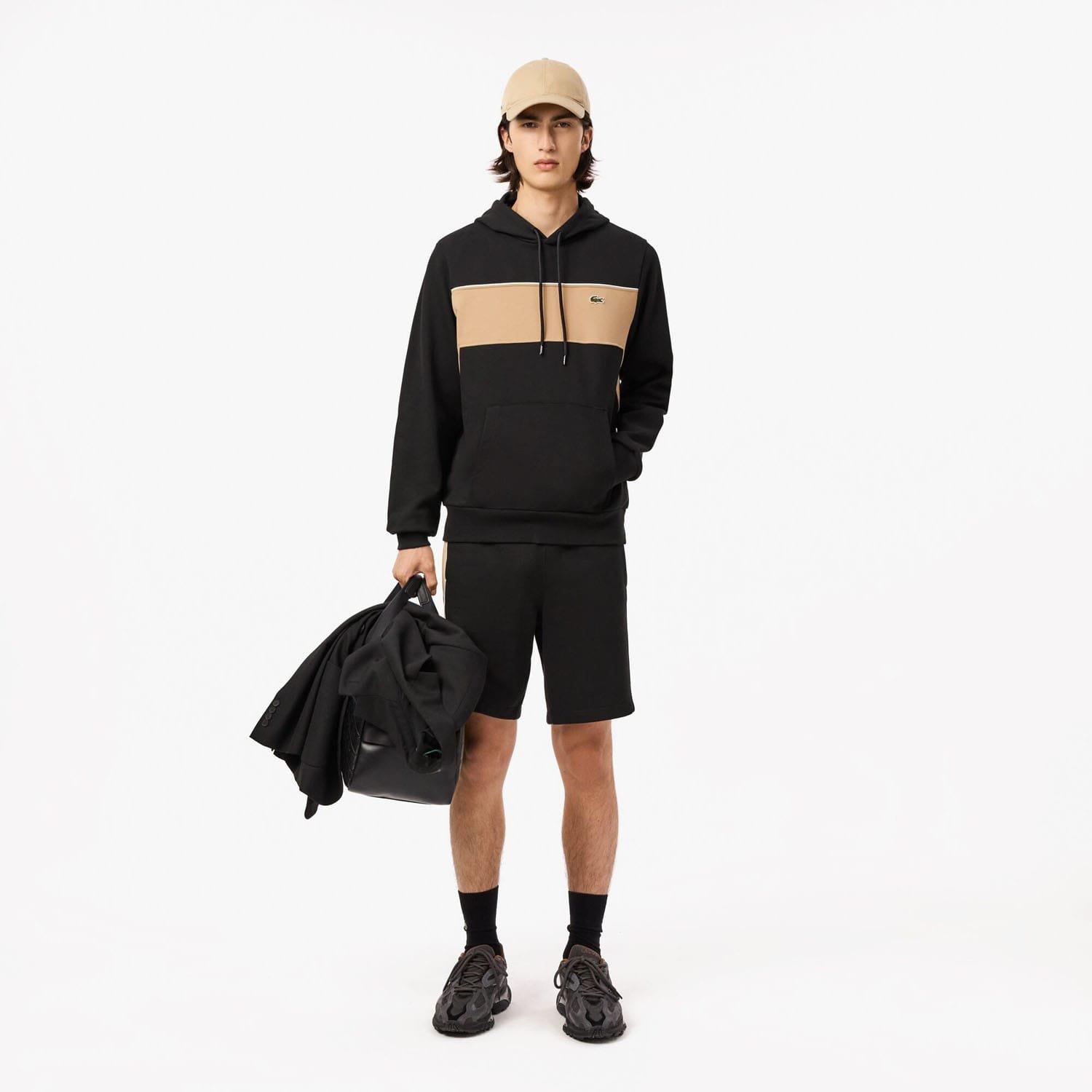 Black - Lacoste - Colour-Block Fleece Hoodie - 3