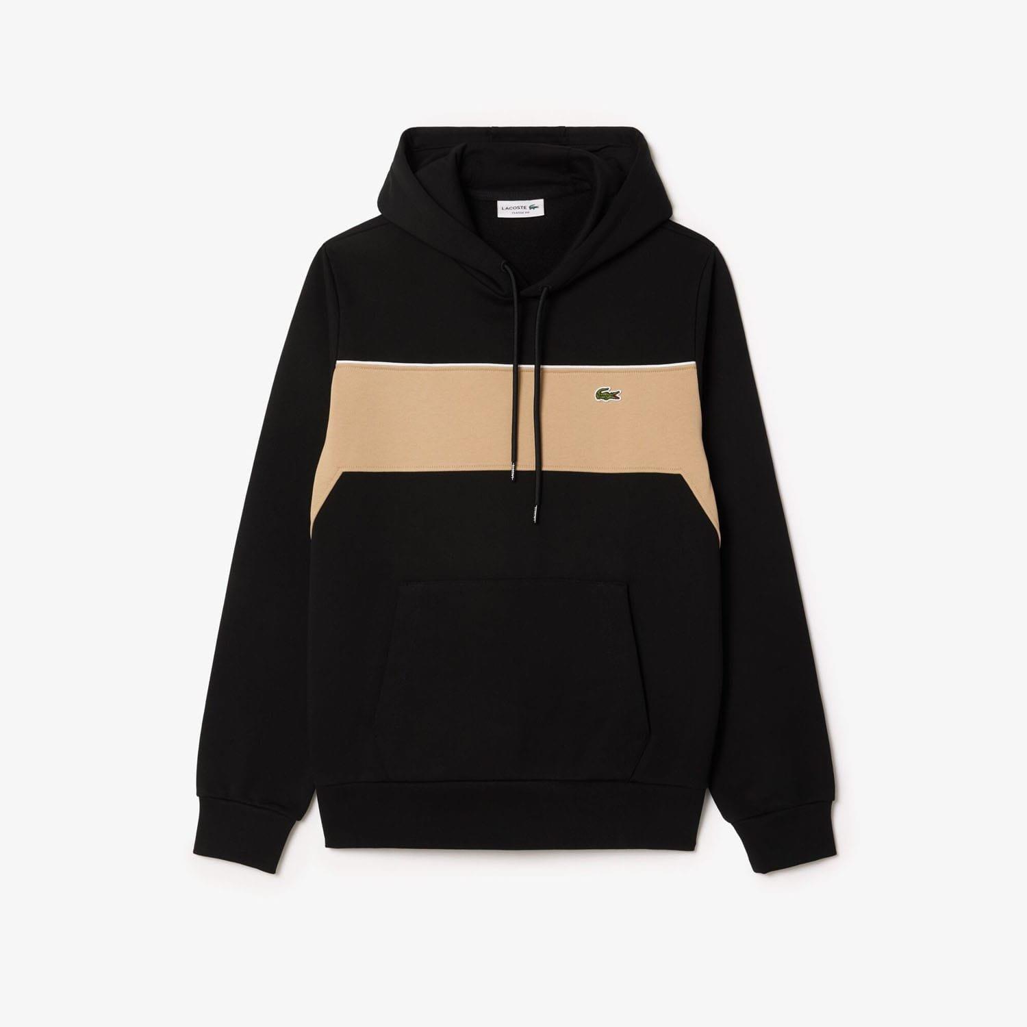 Black - Lacoste - Colour-Block Fleece Hoodie - 4