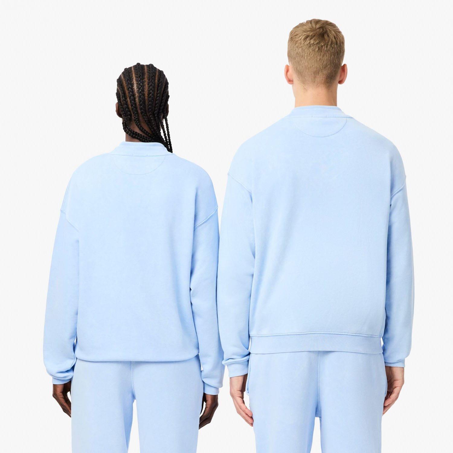 Light Blue - Lacoste - Loose Fit Washed Effect Fleece Sweatshirt - 2