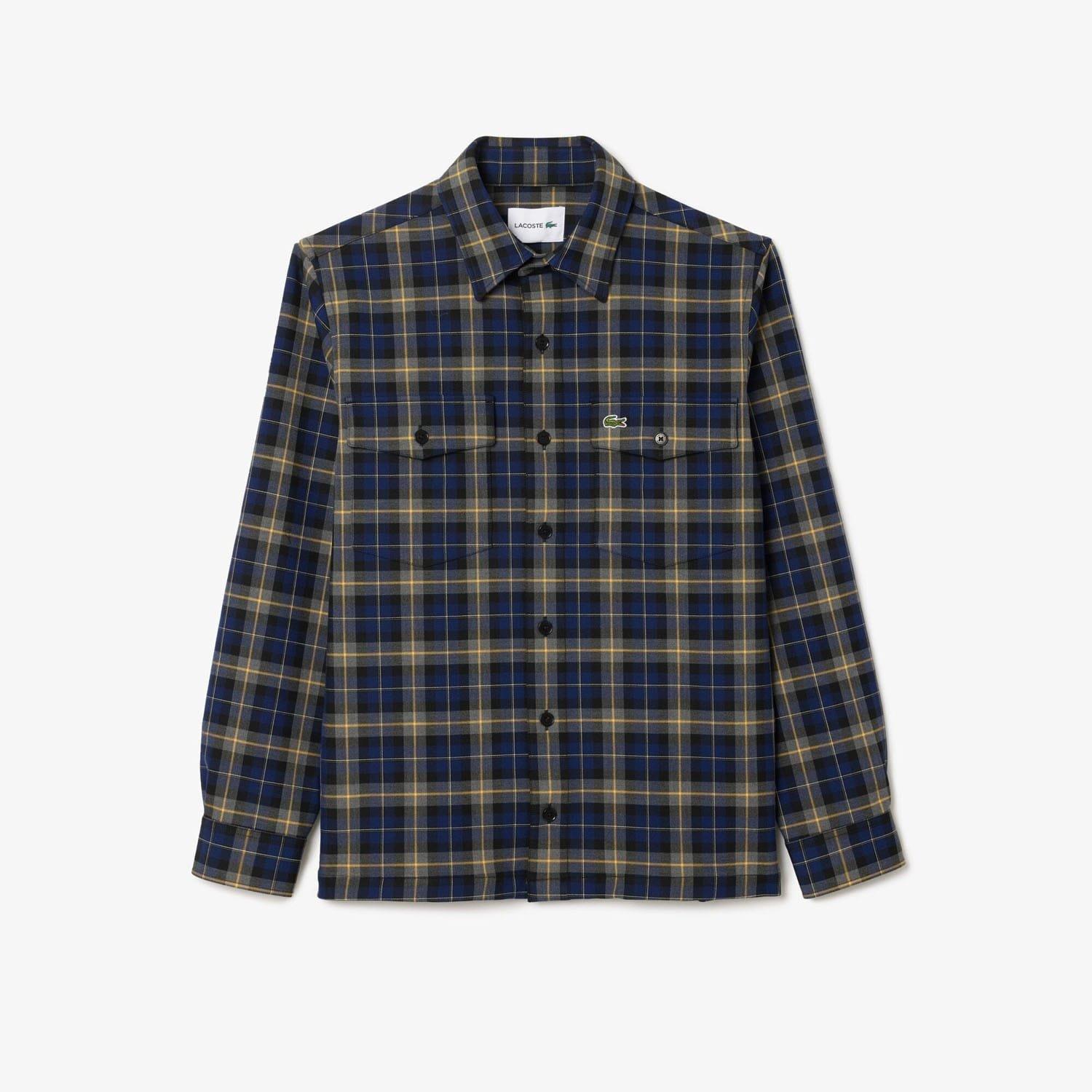 Navy - Lacoste - Oversize Checked Overshirt - 4