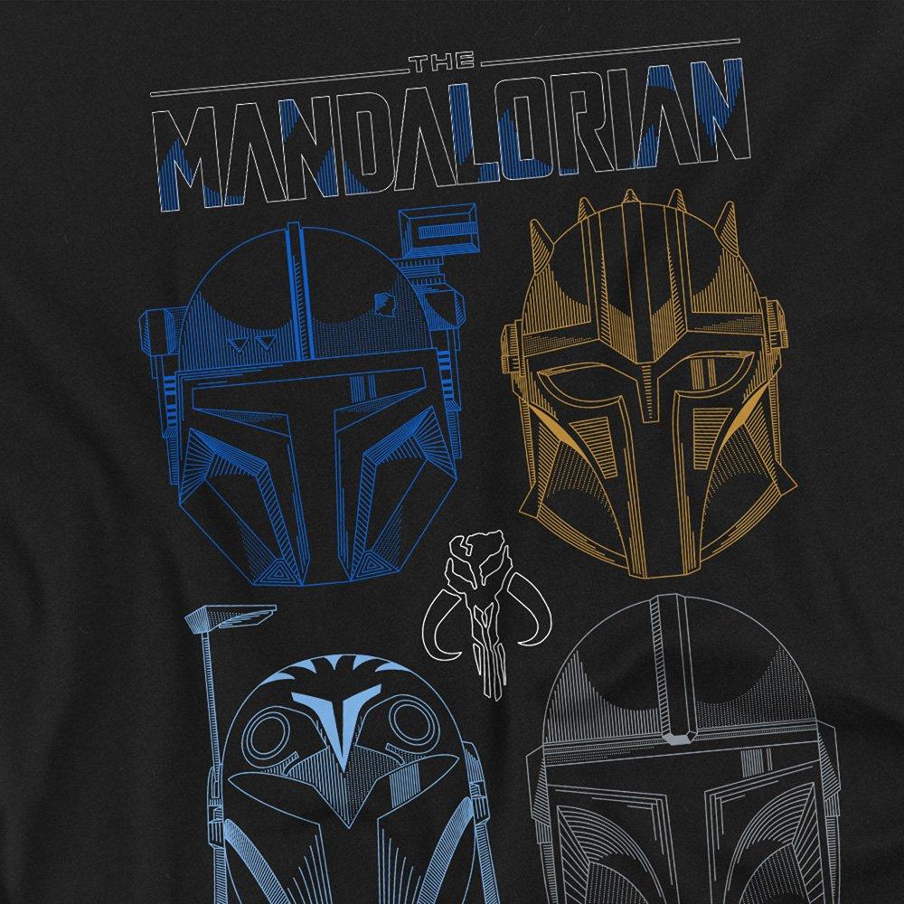Black - Star Wars - Star Wars The Mandalorian Helmets T-Shirt Black - 2