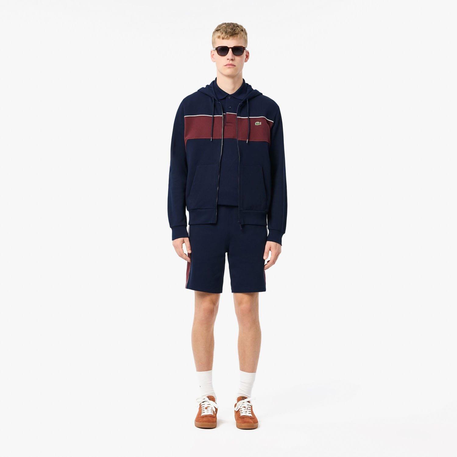 Navy Red - Lacoste - Zip-Up Colour-Block Hoodie - 3