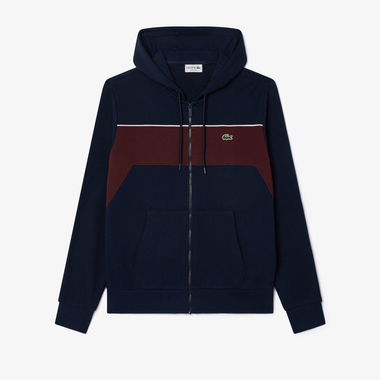 Navy Red - Lacoste - Zip-Up Colour-Block Hoodie - 4