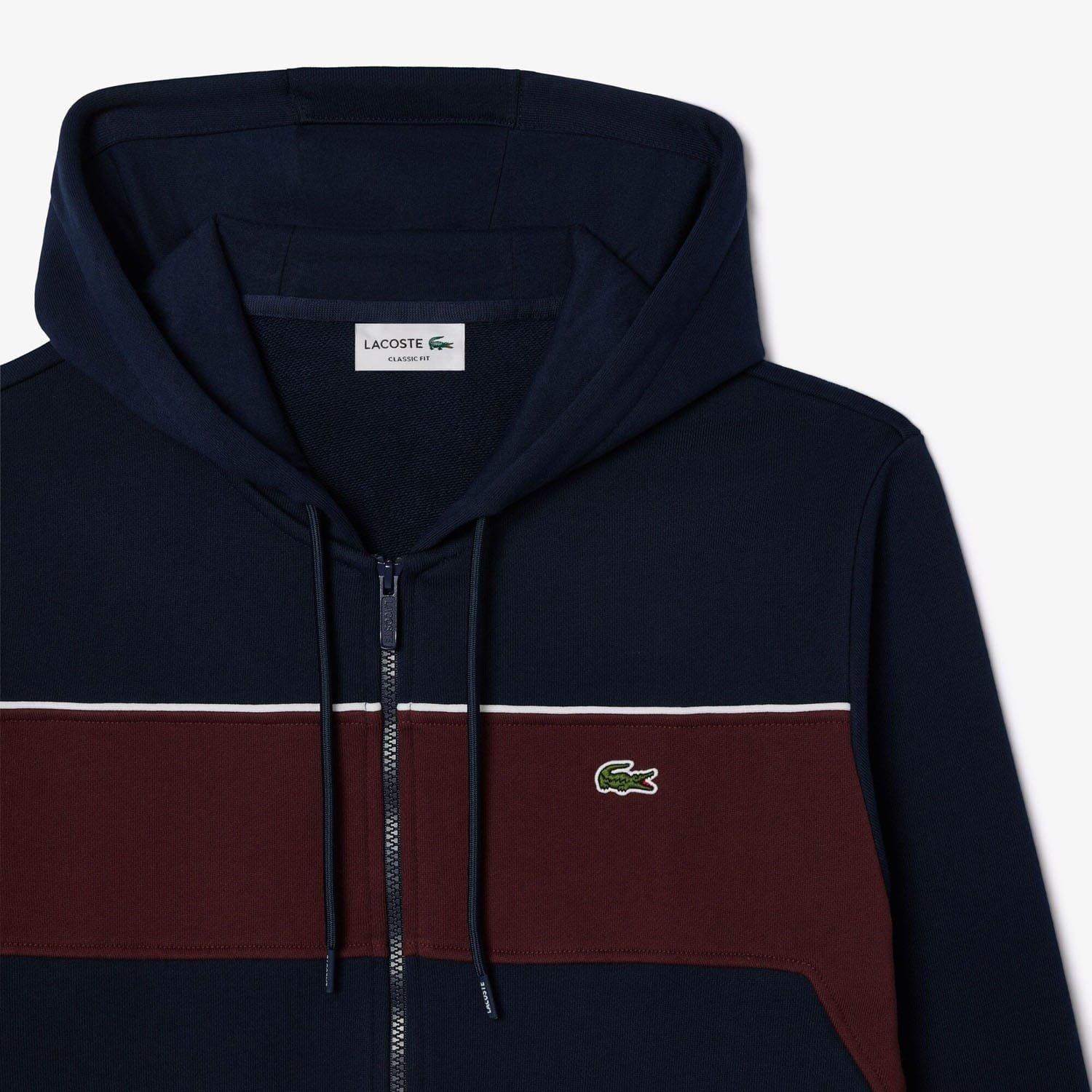 Navy Red - Lacoste - Zip-Up Colour-Block Hoodie - 6