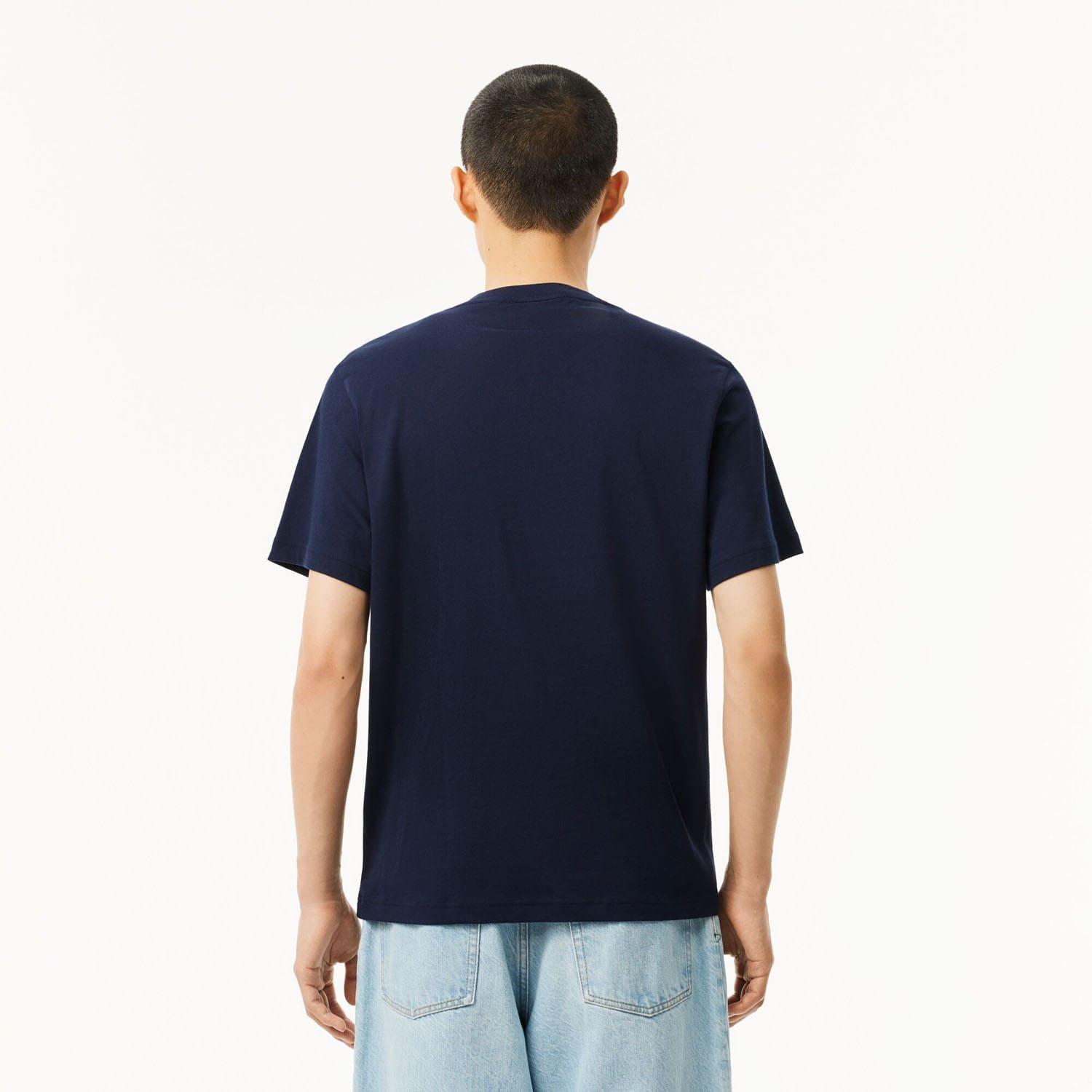 Navy Red - Lacoste - Cotton Colour-Block T-Shirt - 2