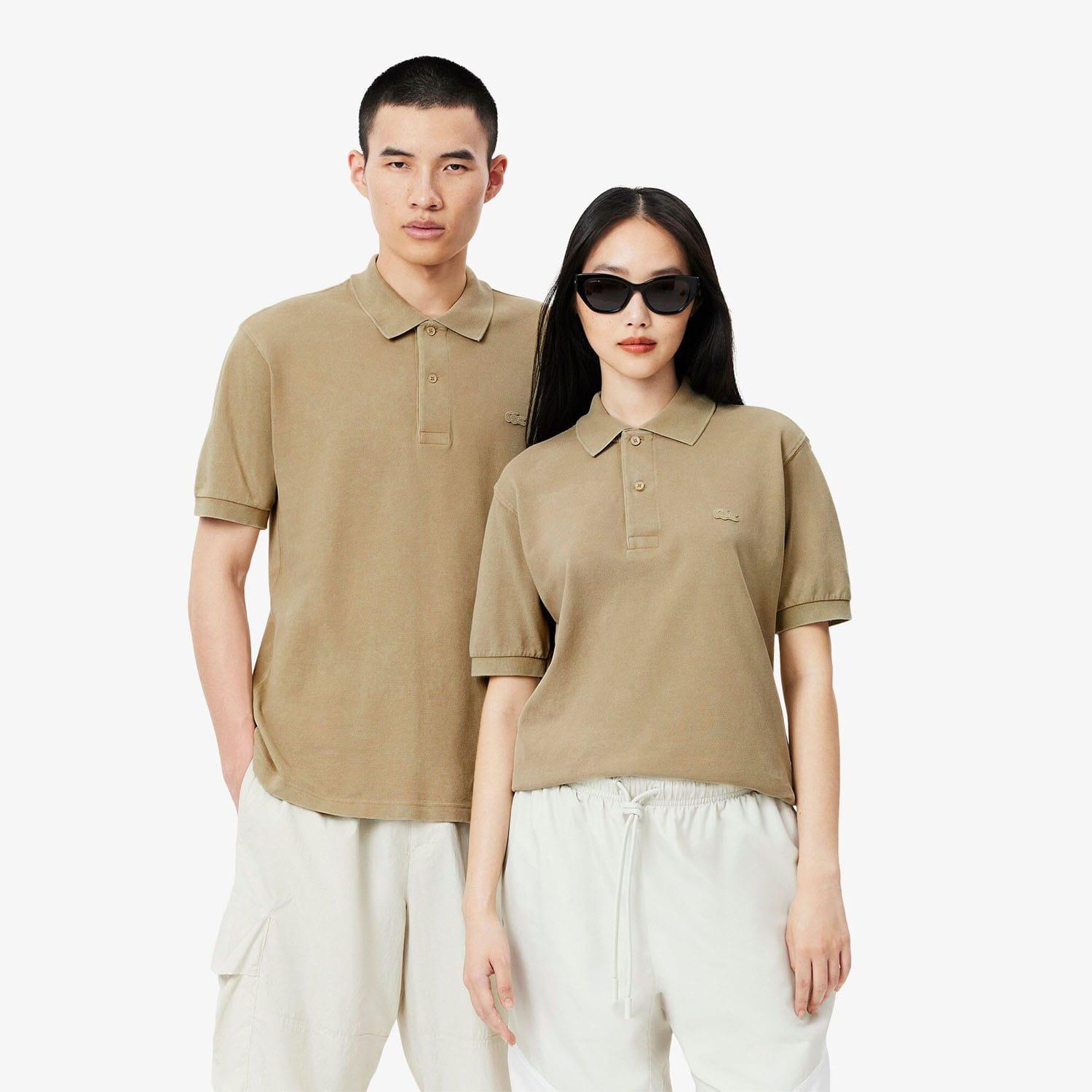 Beige - Lacoste - Classic Fit L.12.12 Washed Effect Polo Shirt - 1