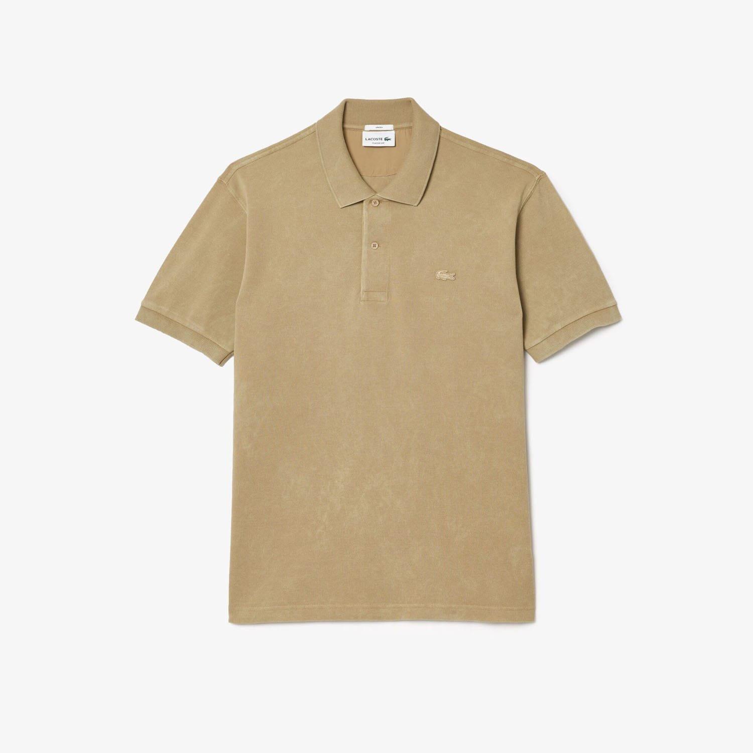 Beige - Lacoste - Classic Fit L.12.12 Washed Effect Polo Shirt - 4