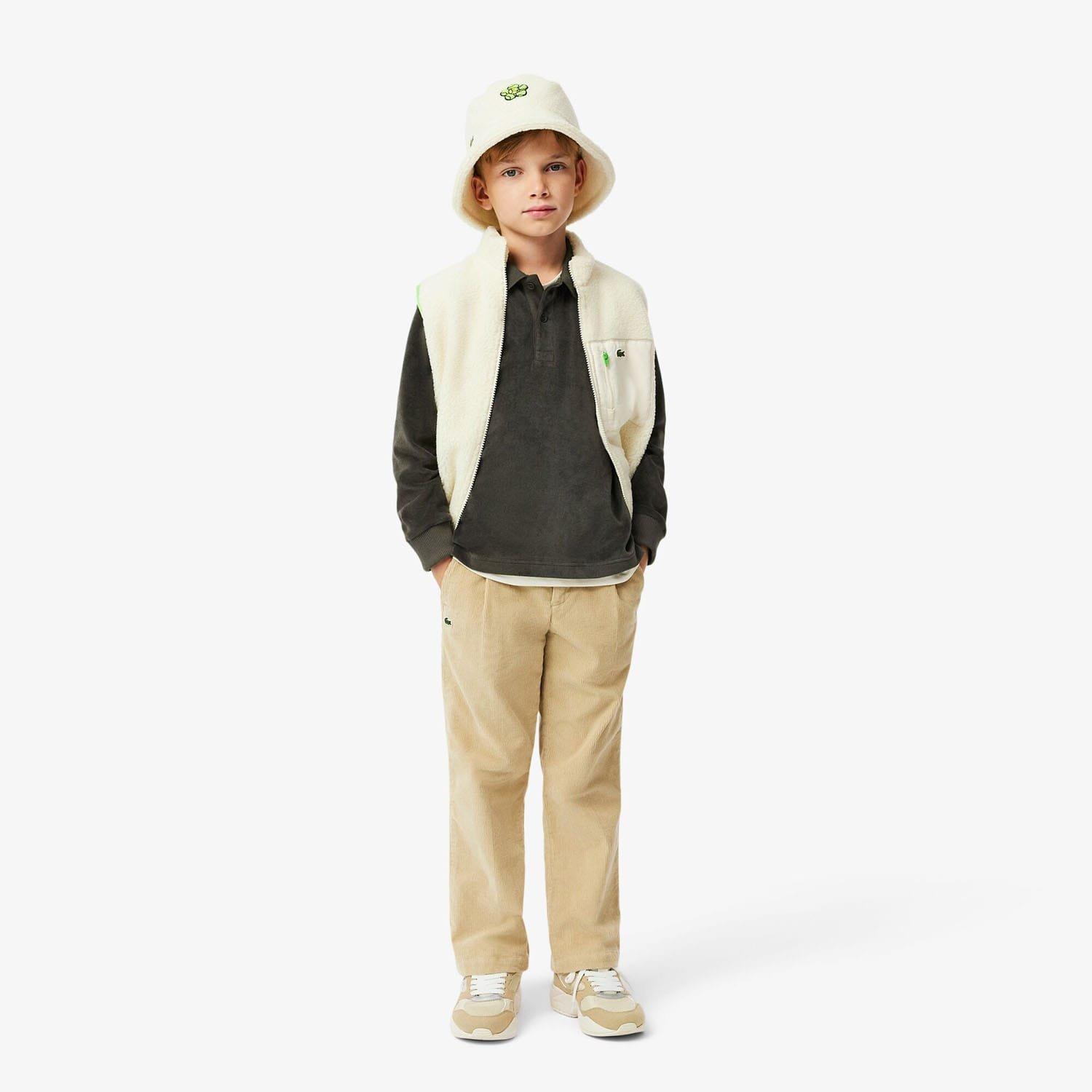 Green - Lacoste - Long Sleeved Velour Polo Shirt - 3