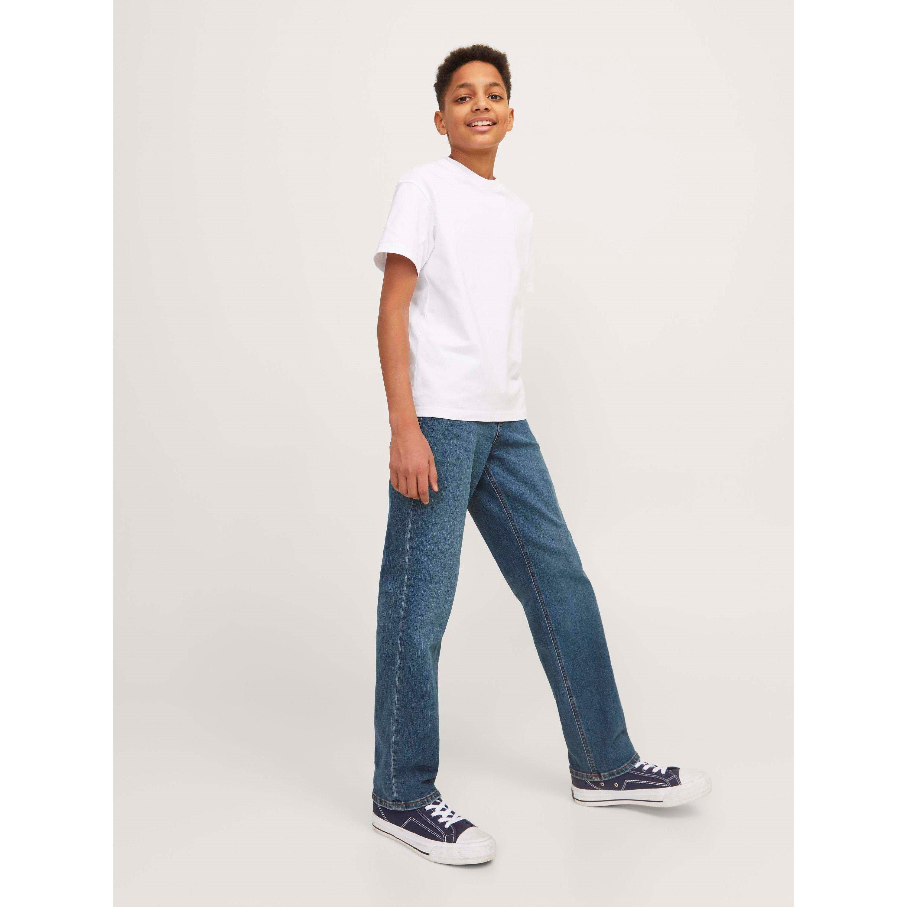 Blue Denim - Jack and Jones - Clark 223 Wide Leg Jeans Junior Boys - 7