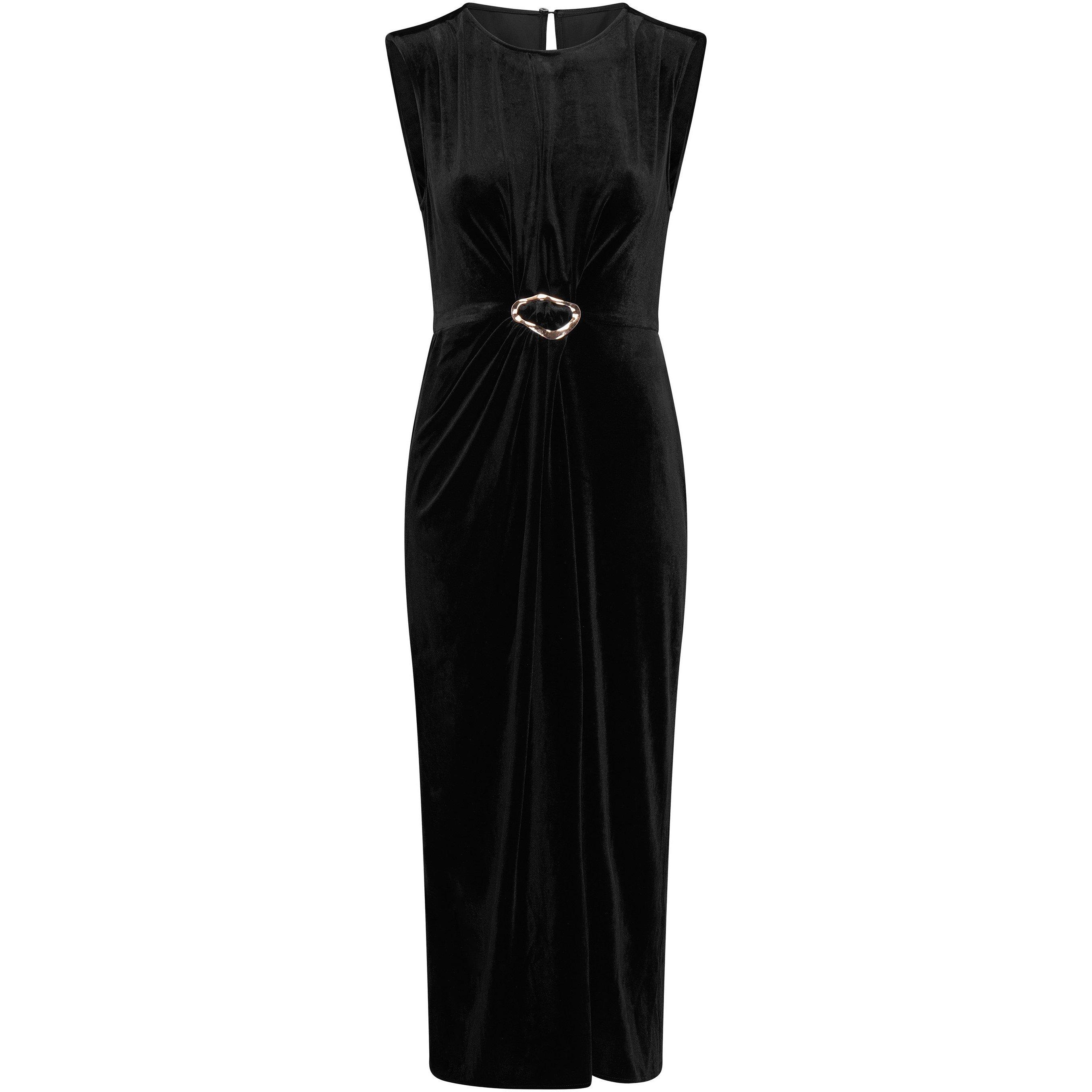 Gina Bacconi Women's Claudine Velvet Midi Dress - Black - 16
