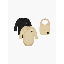 Daily Paper logo print T-shirt Newborn Bodysuit and Bib Giftset