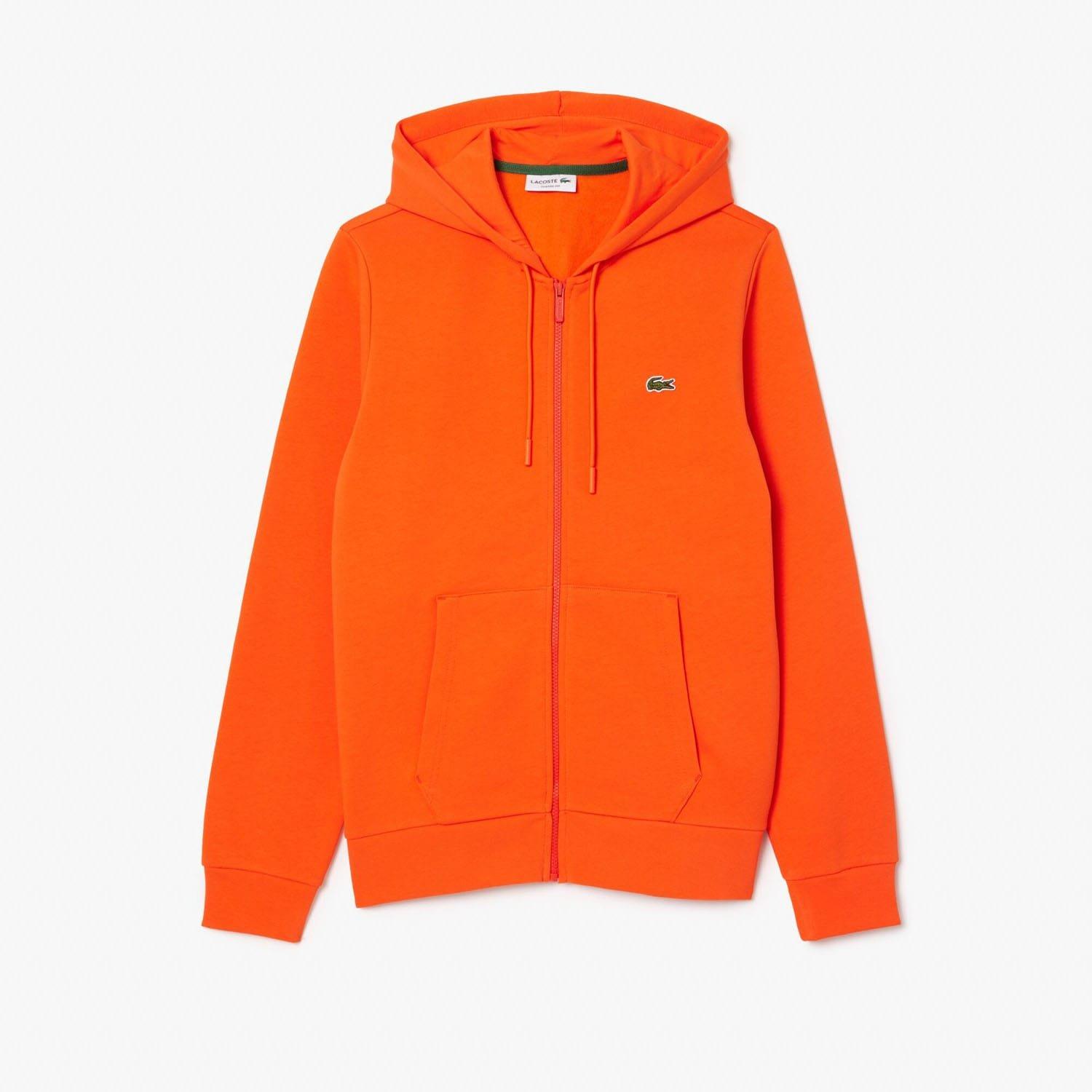 Orange - Lacoste - Zip-Up Fleece Hoodie - 4