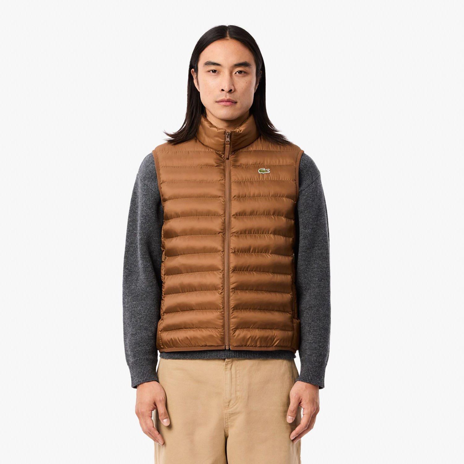 Brown - Lacoste - Water-Repellent Padded Gilet - 1