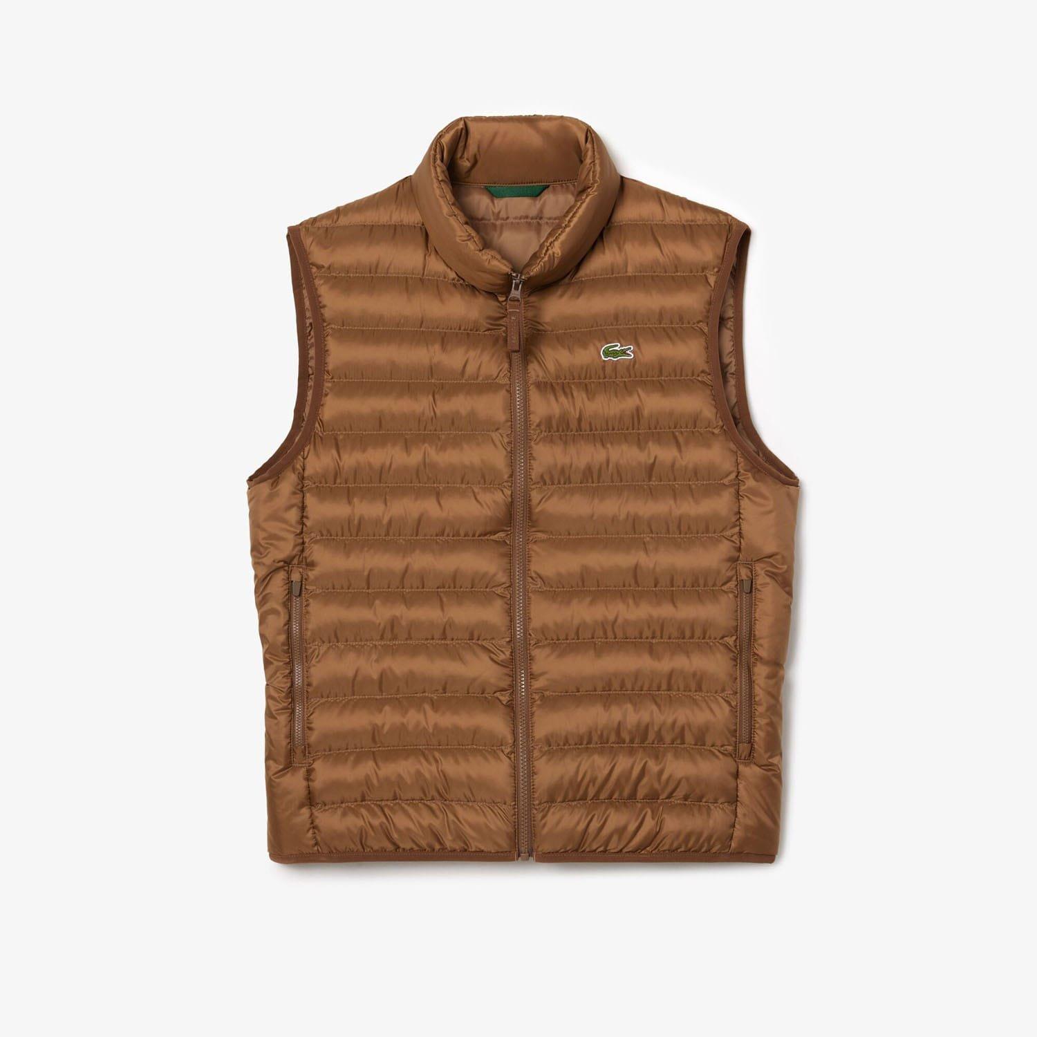 Brown - Lacoste - Water-Repellent Padded Gilet - 4