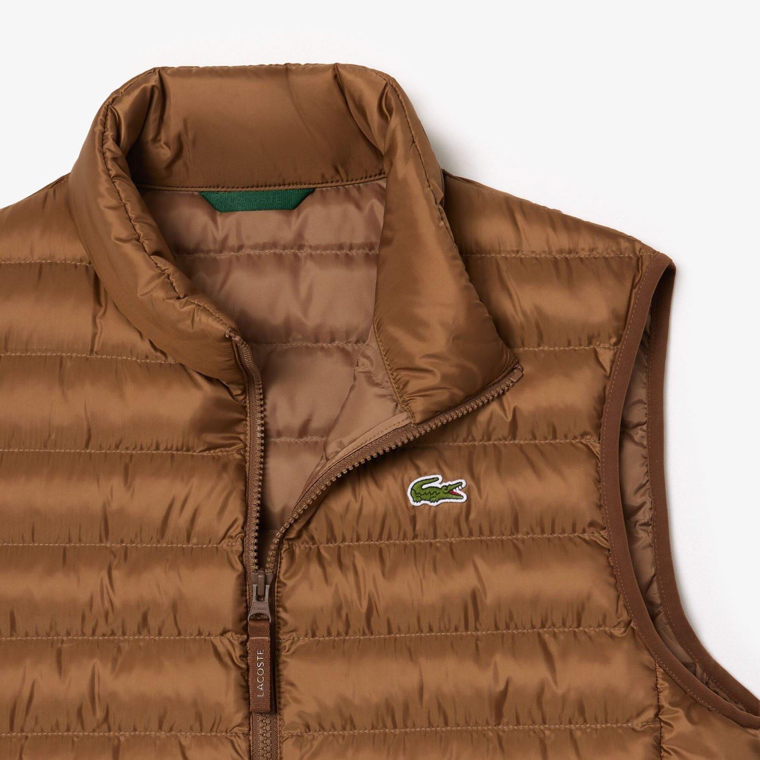 Brown - Lacoste - Water-Repellent Padded Gilet - 5