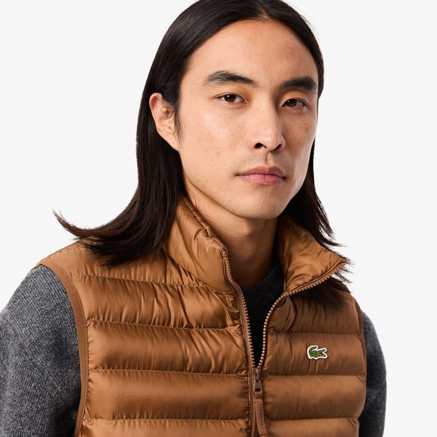 Brown - Lacoste - Water-Repellent Padded Gilet - 6
