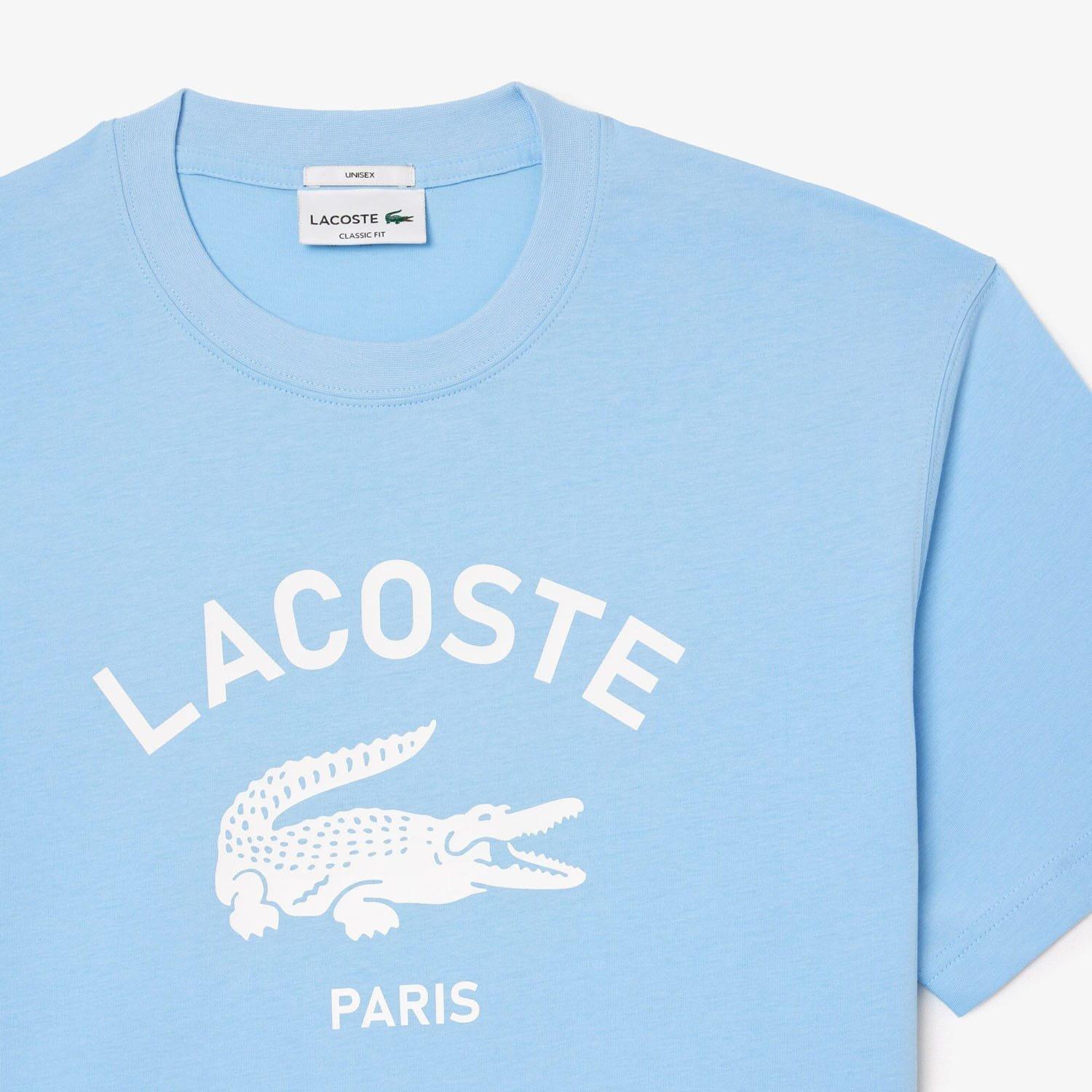 Light Blue - Lacoste - Signature Print Cotton T-Shirt - 6